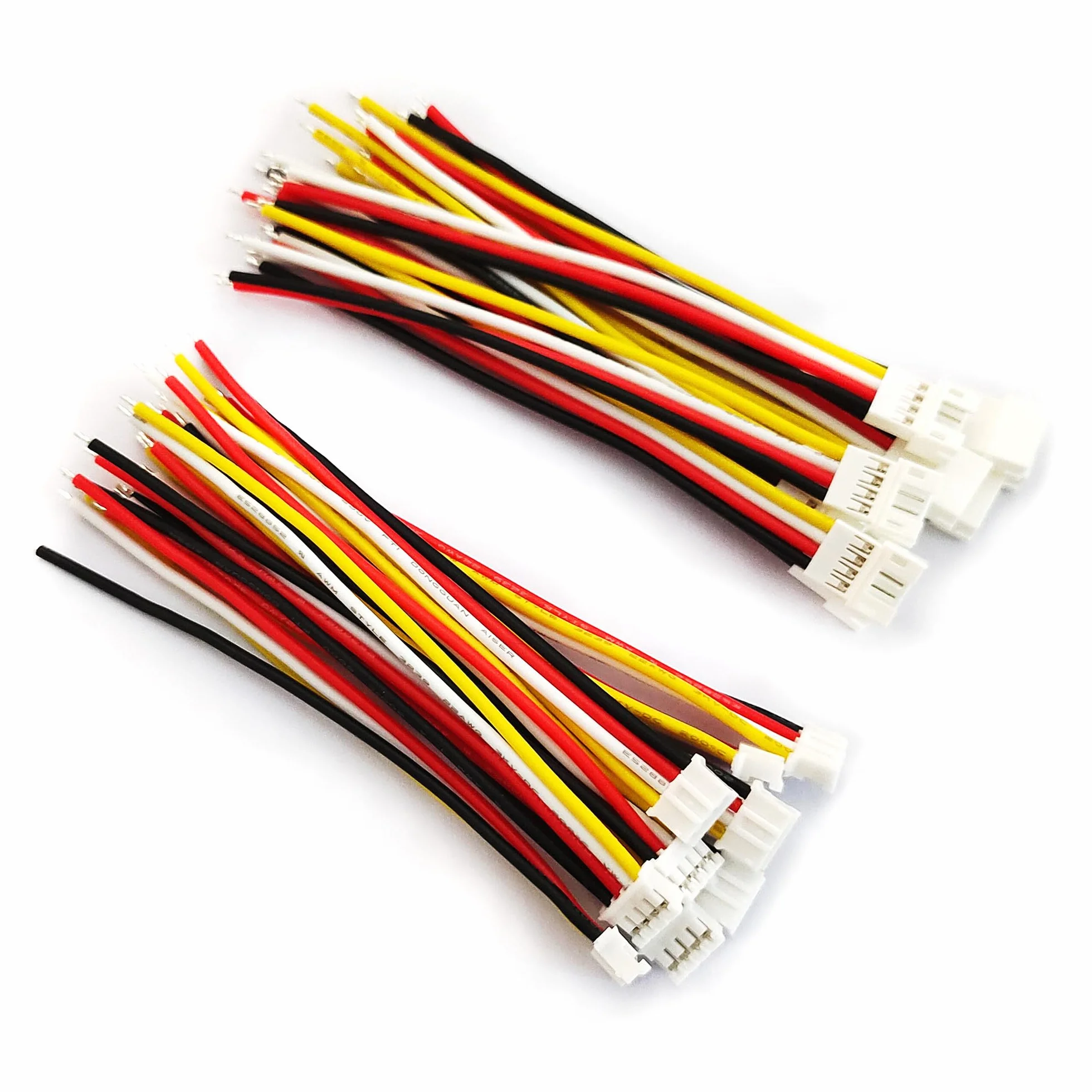10 par mini Micro JST PH2,0 mm 4-pinowe męskie i żeńskie złącze wtykowe z 100 mm 22 AWG miękki silikonowy kabel do listwy świetlnej LED