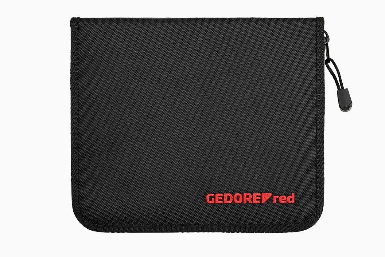GEDORE Red R21702025 Profesjonalny Zestaw Narzędzi Rowerowych, 25-Częściowy, Klucz Nastawny 1/4", Uniwersalny Zestaw Naprawczy z Torbą