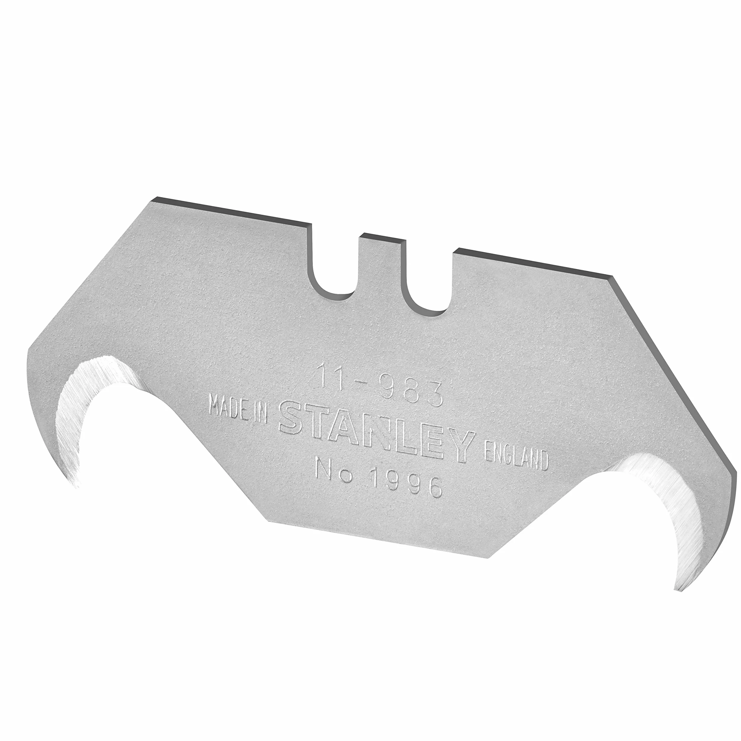 Stanley Ostrza haczykowe 1996 (grubość ostrza 0,65 mm, odpowiednie do opakowaniów/wykładzin podłogowych/plastików) 10 sztuk, 1-11-802