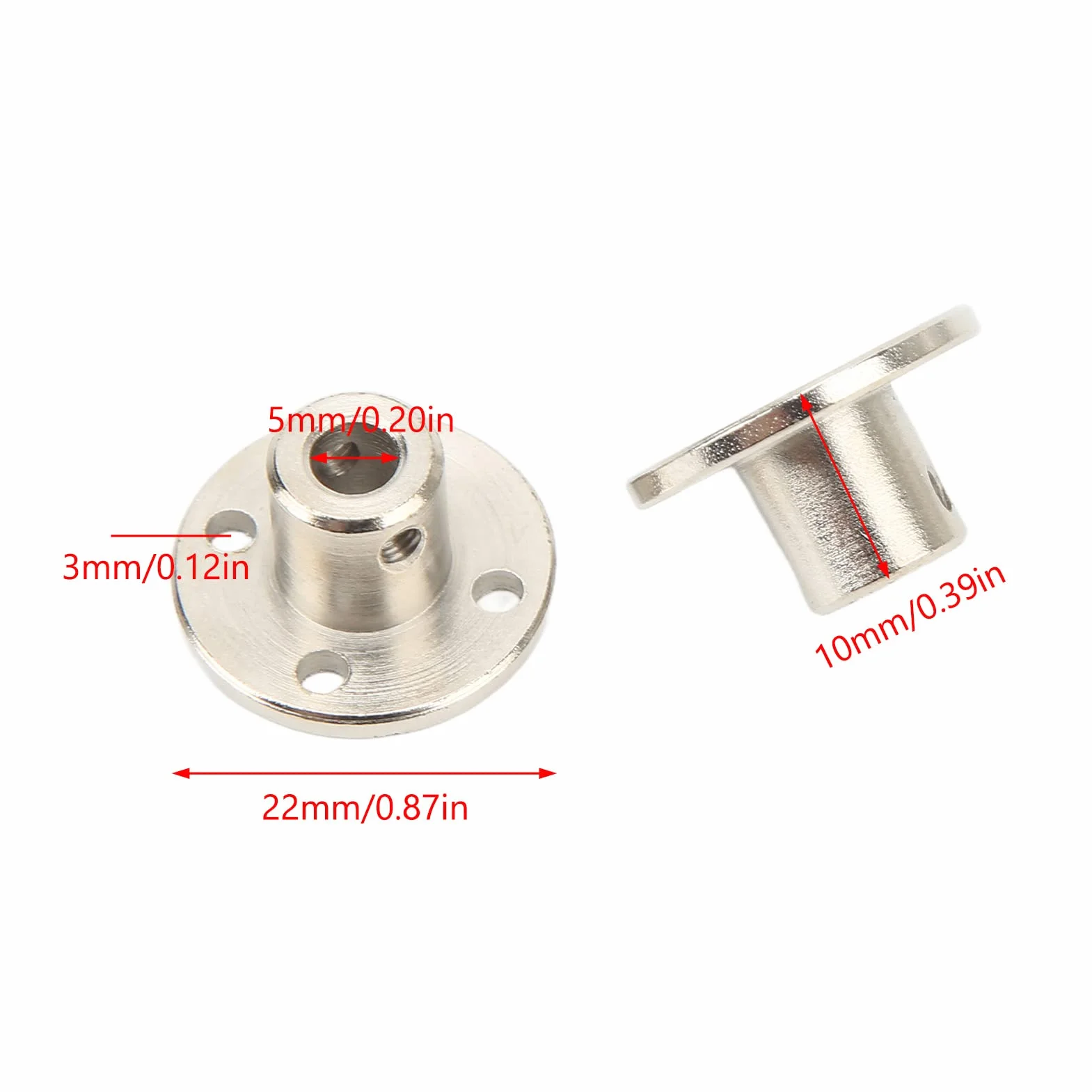 Sprzęgło Kołnierzowe BORDSTRACT, 5 Szt. 5mm średnica Wewnętrzna 45 Złącze Kołnierzowe Wału Stalowego Dla Majsterkowiczów Model RC łączący Silnik I Koło