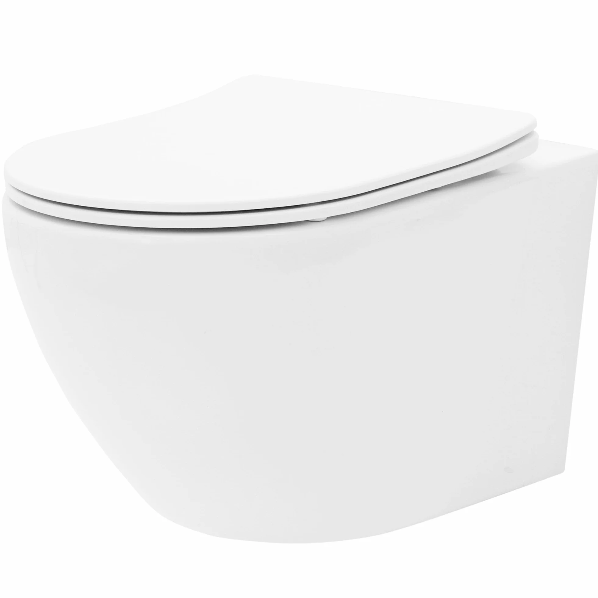Rea Misa Wc Podwieszana, Carlo Mini Rimless Duroplast/Flat/Zm Biały, 49,5x37x32cm