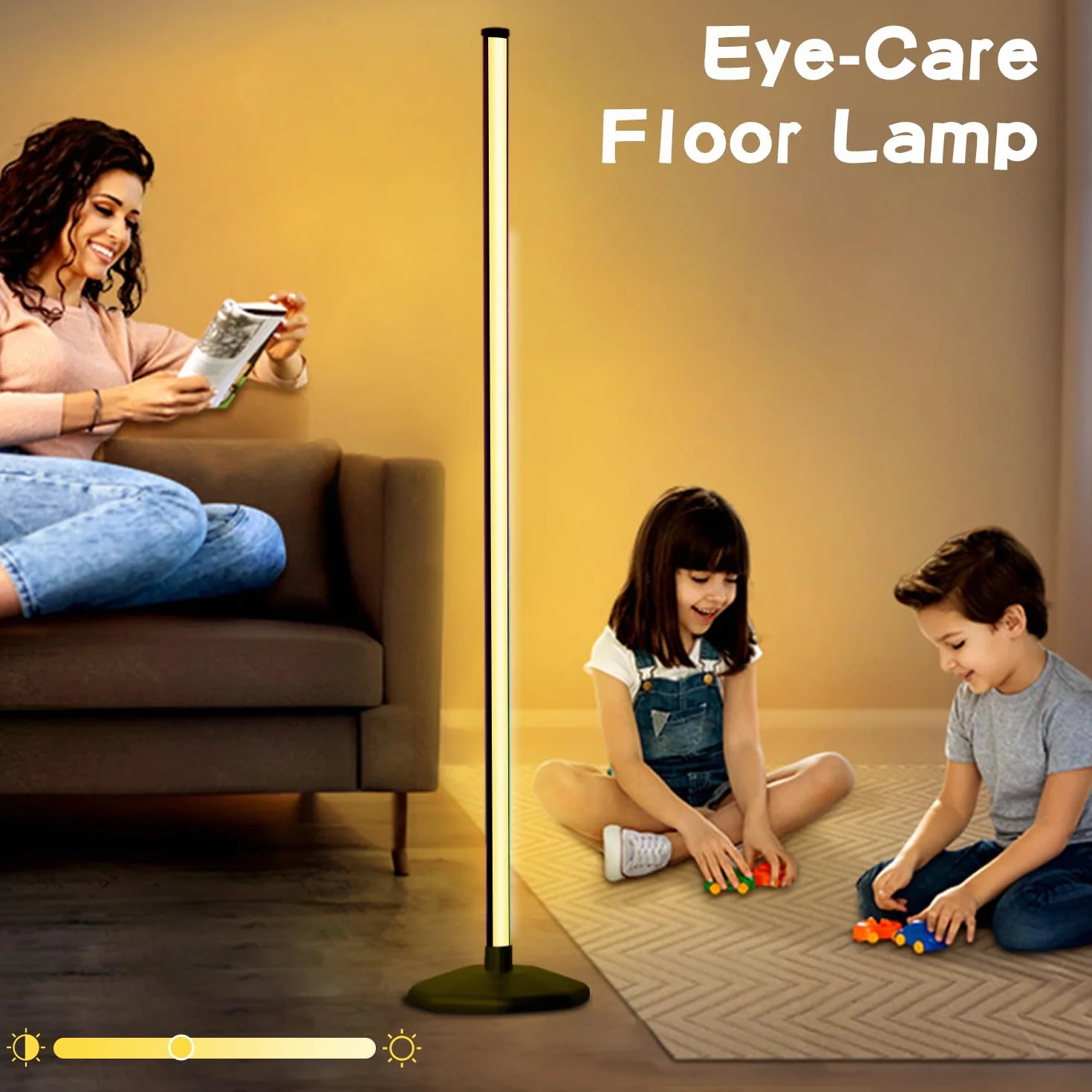 KingSom Lampa podłogowa LED, lampa narożna RGBW, inteligentna lampa podłogowa z pilotem i aplikacją Bluetooth, 16 milionów kolorów, synchronizacja muzyki i zegar, nowoczesna lampa podłogowa