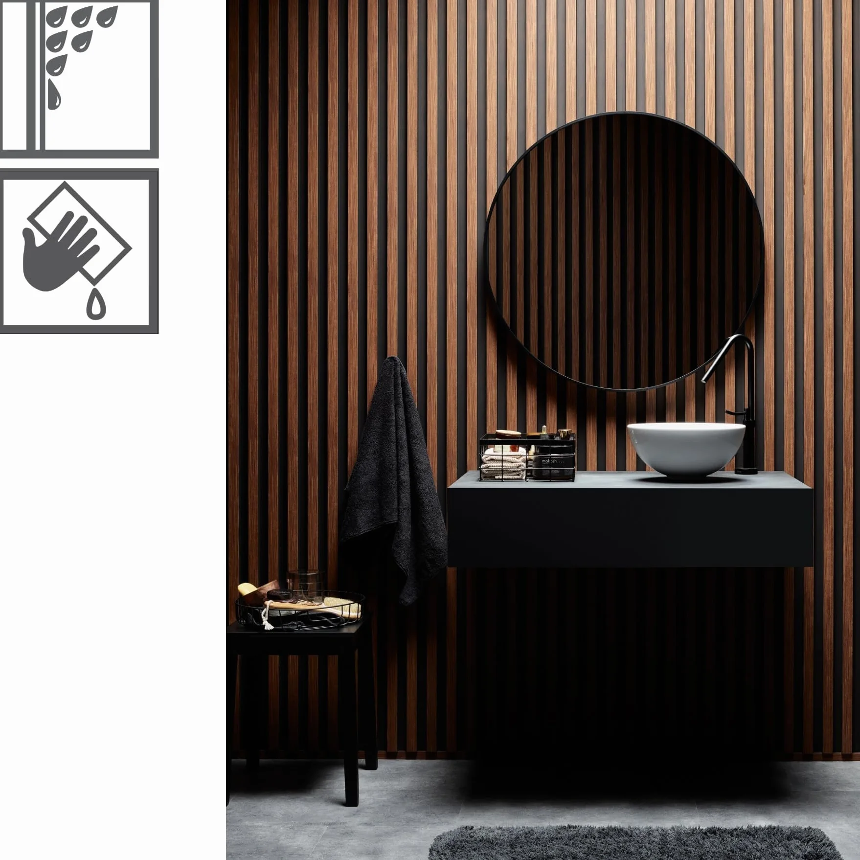 VOX Lamele ścienne R-TRIM LINERIO M NATUR. BLACK 2,65x35