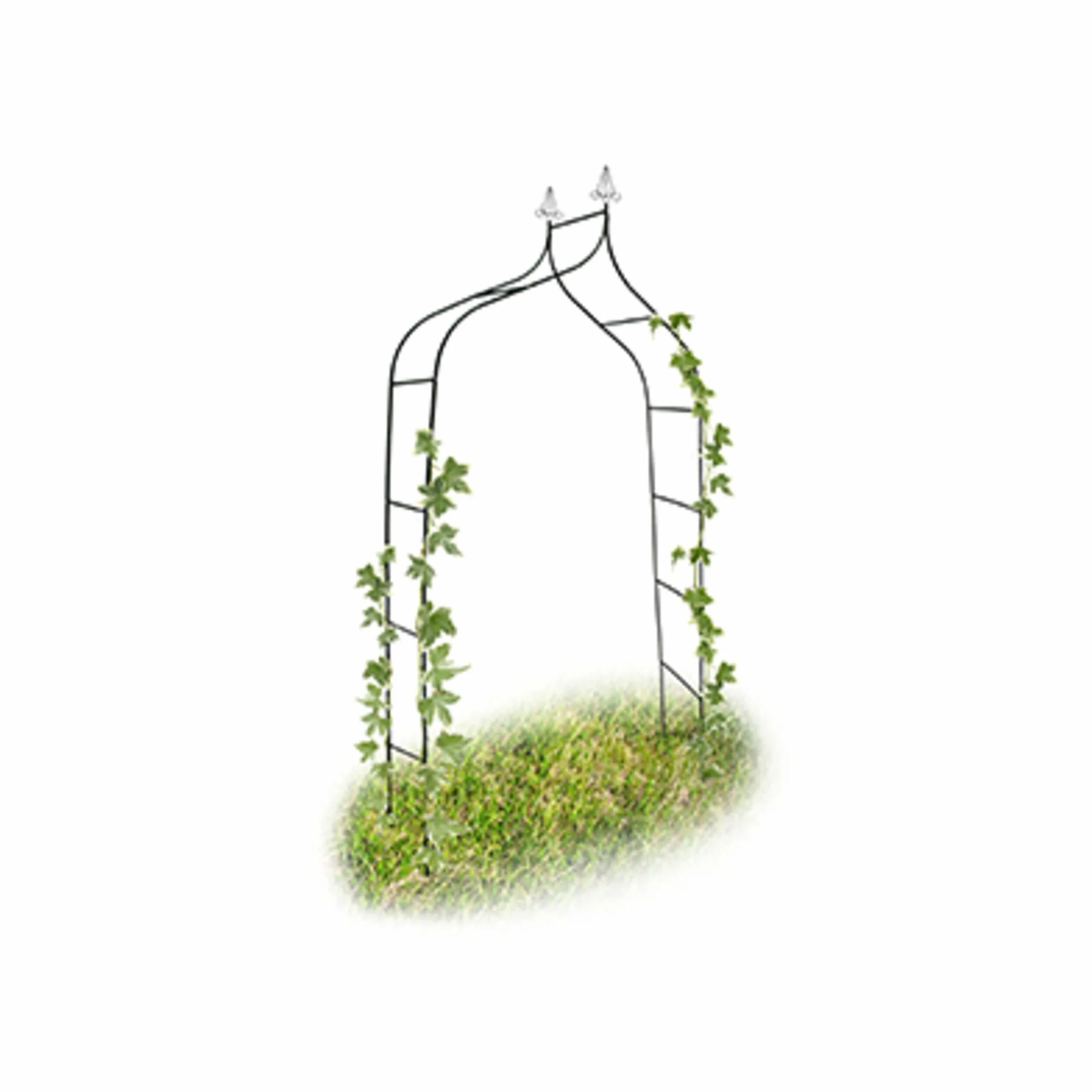 Relaxdays wolno stojąca pergola ogrodowa 255 x 140 x 38 cm łuk na pnącza ciemnozielona