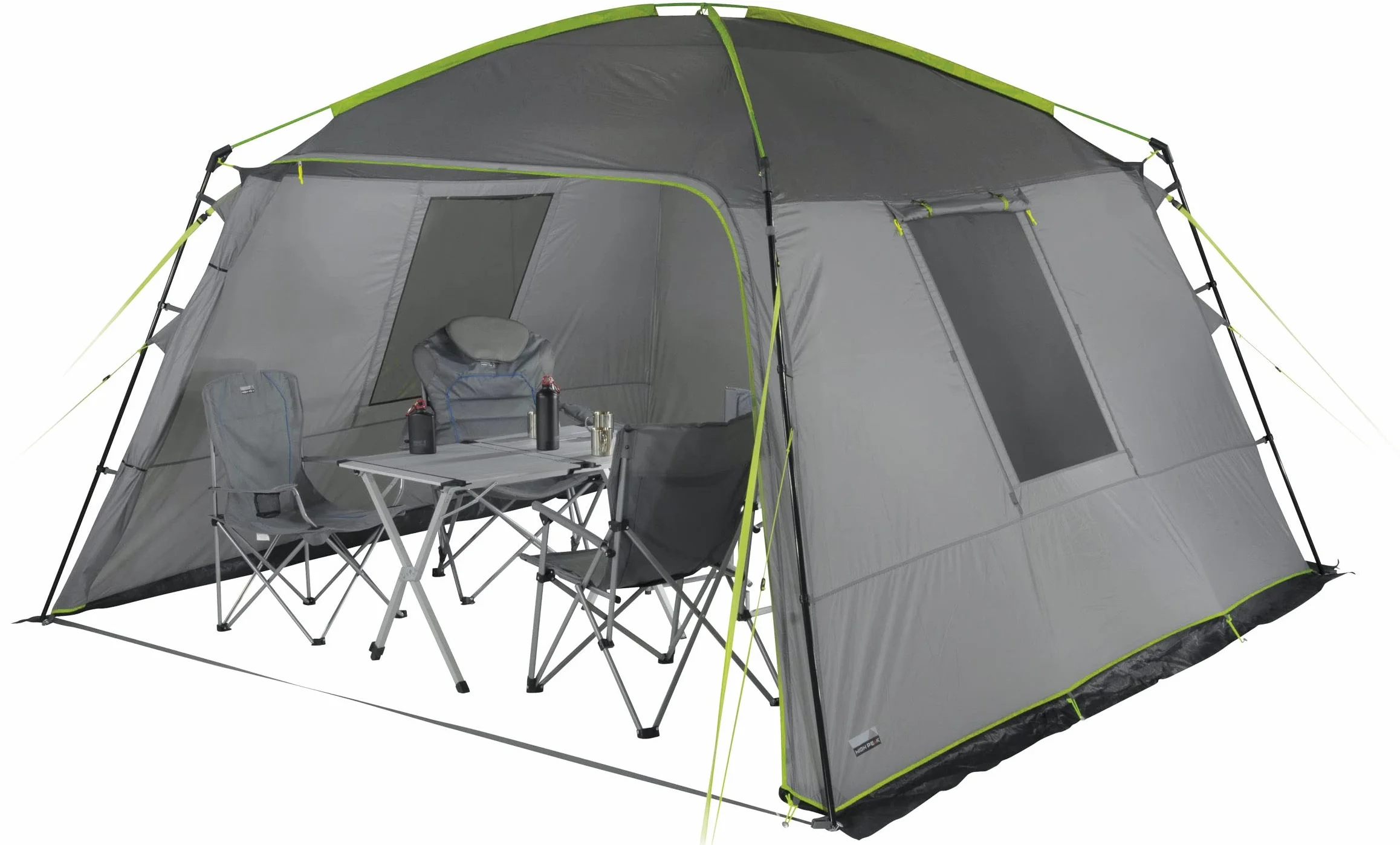 High Peak Unisex – pawilon Cabana dla dorosłych, jasnoszaro-ciemnoszaro-limonkowy, rozmiar uniwersalny