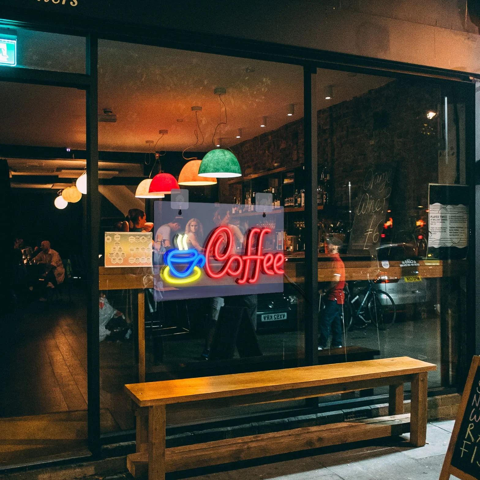 FITNATE Neon Sign, akrylowa tabliczka do kawy, zasilana przez USB, neonowa lampka neonowa do kawiarni, baru, na imprezę, neonowy szyld, neonowa lampa, dekoracja ścienna, 5 V