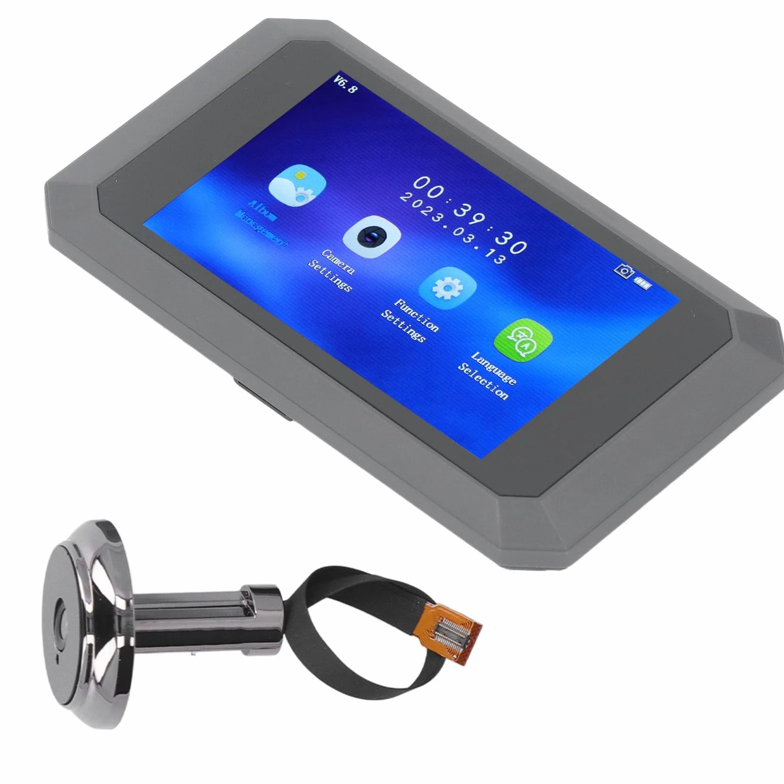 BuyWeek Kamera wizjer do drzwi, 1080P Video Wizjer 3,97 cala Kolorowy Wyświetlacz Kamera do Drzwi Widzenie Nocne 135° Szeroki Kąt Widzenia Akumulator 1400mAh