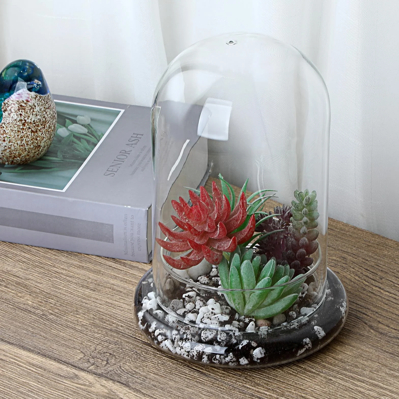 Szklana doniczka mini terrarium na sukulenty z otworem wentylacyjnym 3 mm