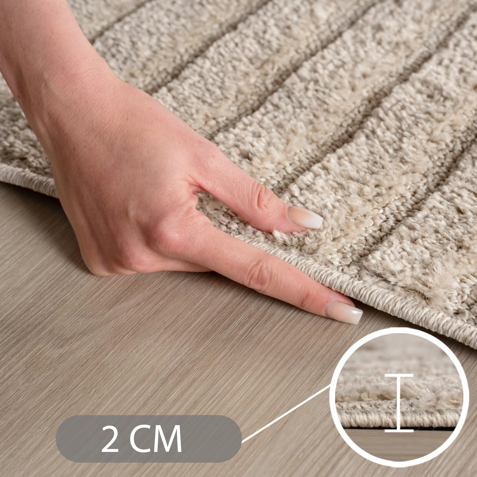 Carpetsale24 Dywan Okrągły 160 cm Beżowy z Długim Włosiem Design Skandi Boho Efekt Wysoko-Nisko Miękki Shaggy Puszysty Trwały Łatwy w Czyszczeniu Nowoczesny do Sypialni