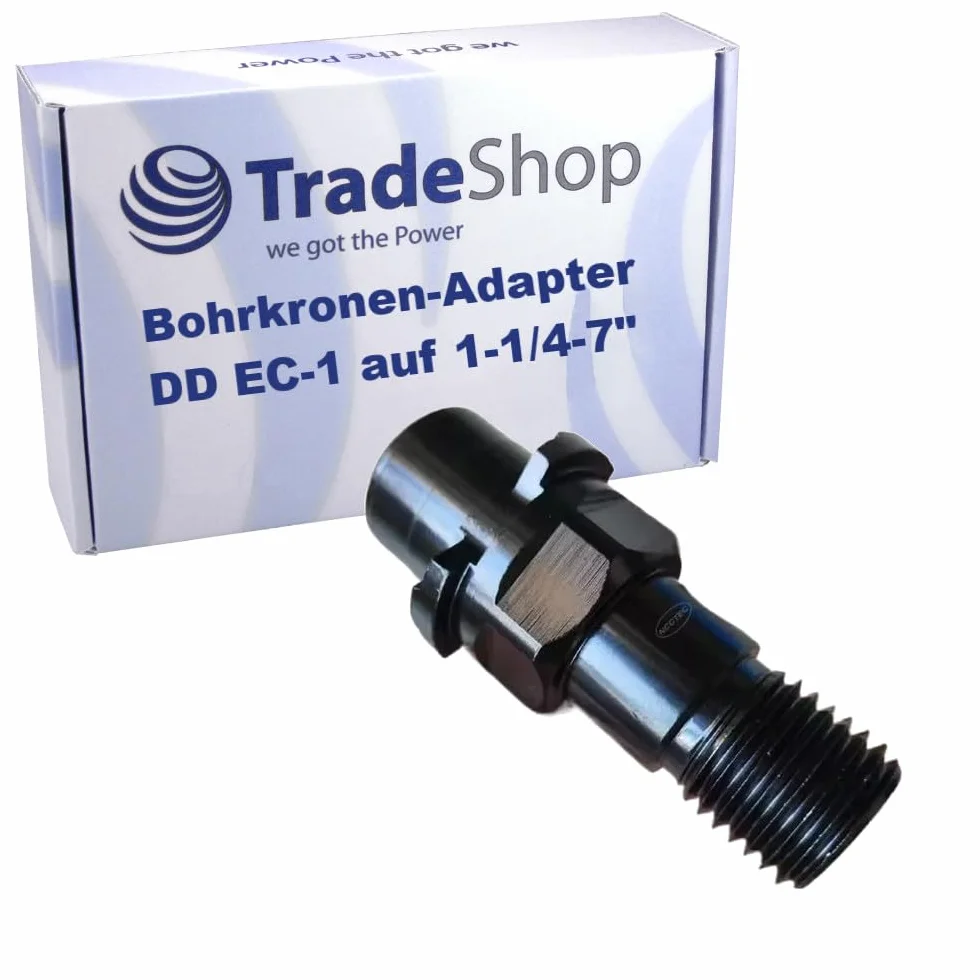 Trade-Shop Adapter do korony wiertniczej DD EC-1 na 1-1/4-7" diamentowe koronki wiertnicze kompatybilne z Hilti DD-30, DD 30-W, DD30 wiertła rdzeniowe