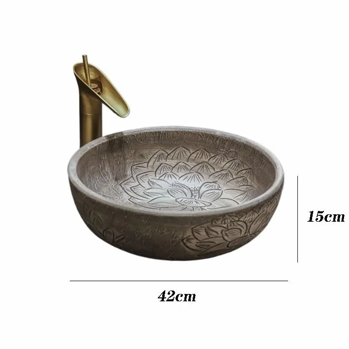 Umywalka Łazienkowa Nablatowa, Ceramiczna Umywalka Artystyczna, Okrągła, Zabytkowa Umywalka Łazienkowa, Pojedyncza Umywalka, Pogrubiona, Łazienkowa, Balkonowa,