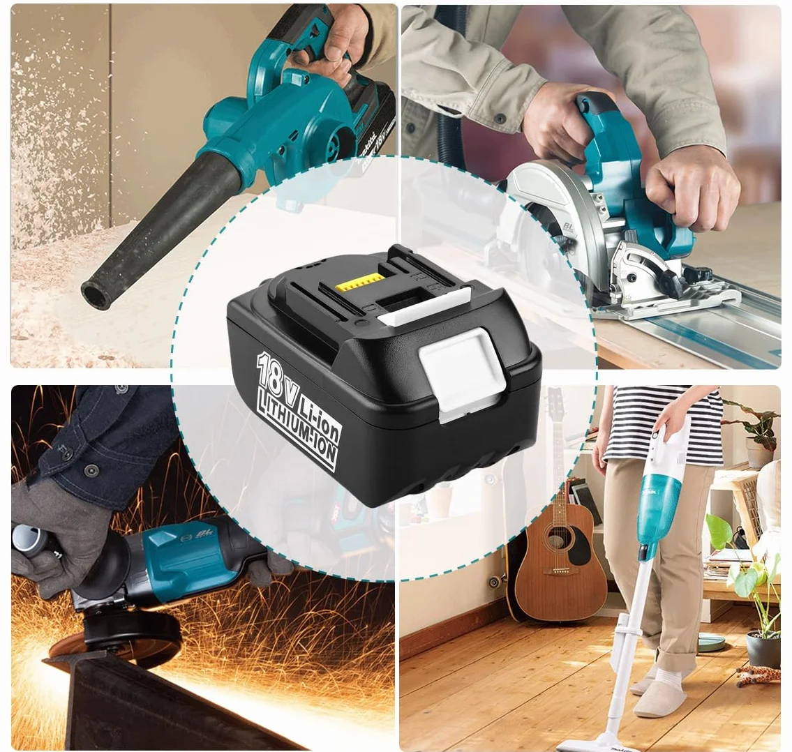 Akumulator kompatybilny z akumulatorem Makita 18 V z ładowarką DC18RC do BL1860B BL1850B BL1850 BL1840 BL1830, do akumulatorowej piły łańcuchowej MAK DUC353 DUC355Z, DDF485Z, 2 sztuki