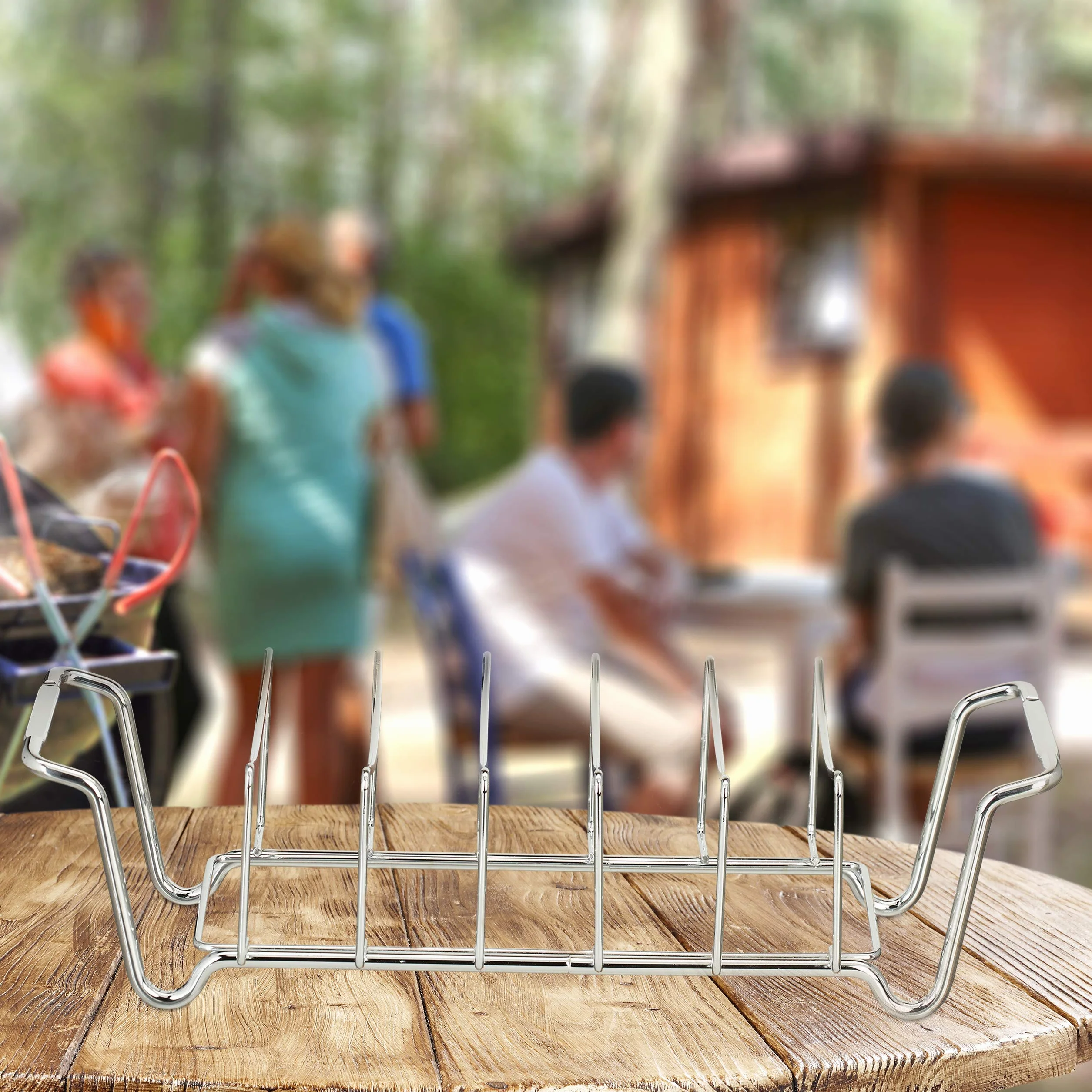 Relaxdays Uchwyt żeberkowy 2 w 1, kosz do pieczenia, BBQ, uchwyt na żeberka, wielofunkcyjny, do żeberek, stal, srebrny, 11,5 x 44,5 x 18,5 cm