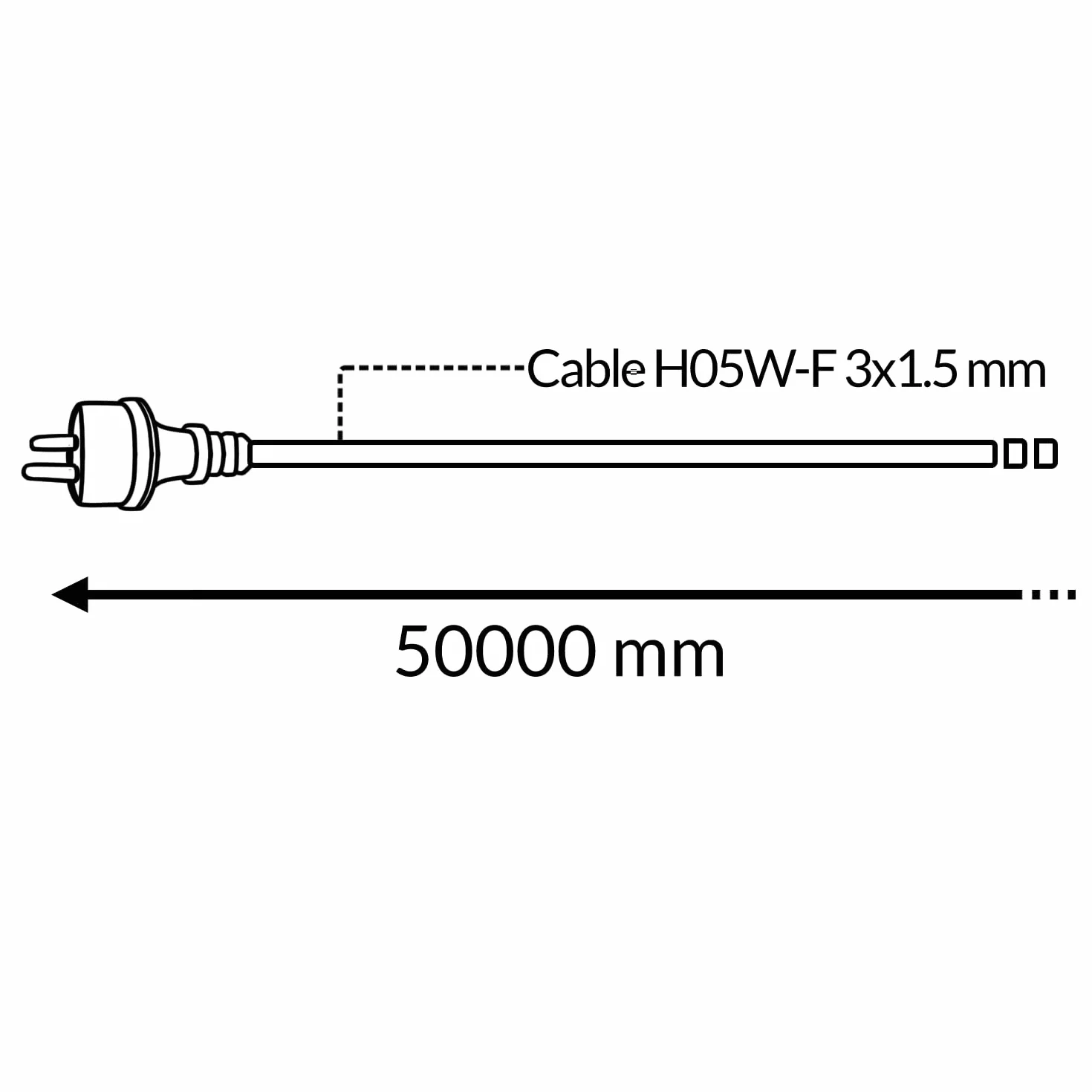 M mimotec - Zewnętrzny zwijacz kabla 50 m 4 gniazda 3200W 16A | Kabel H05VV-F 3G1,5 mm² | Ochrona dzieci | Przedłużacz elektryczny do ogrodu, garażu i warsztatu