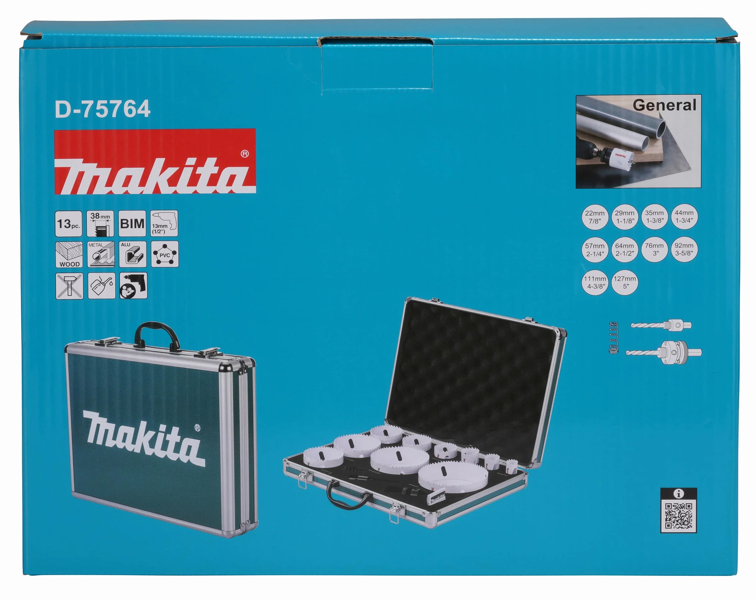 Makita 13-częściowy zestaw otwornic BiM D-75764