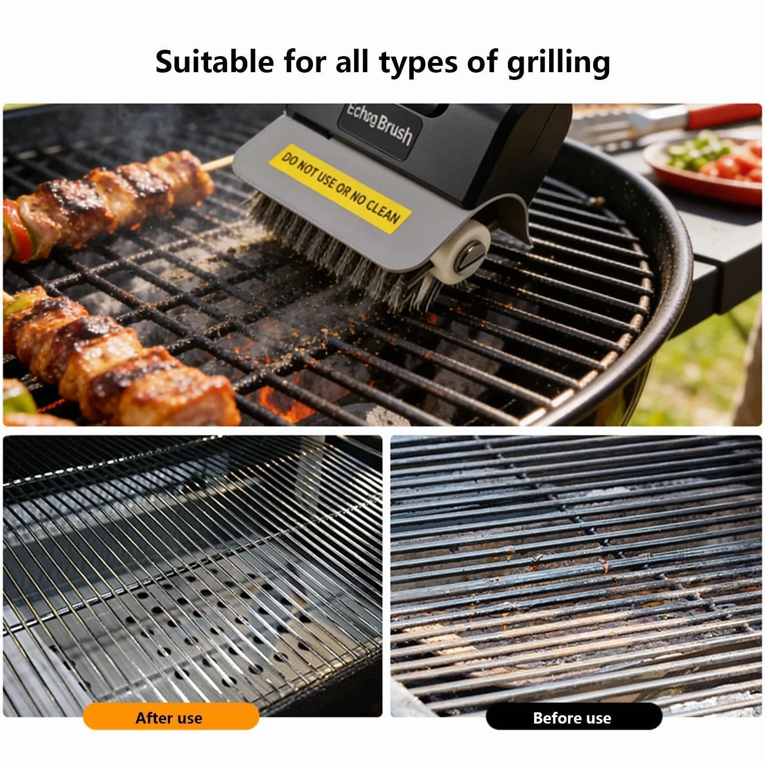 Elektryczna Szczotka Grillowa Przenośna Druciane Włosie Wysoki Moment Obrotowy Czyścik do BBQ