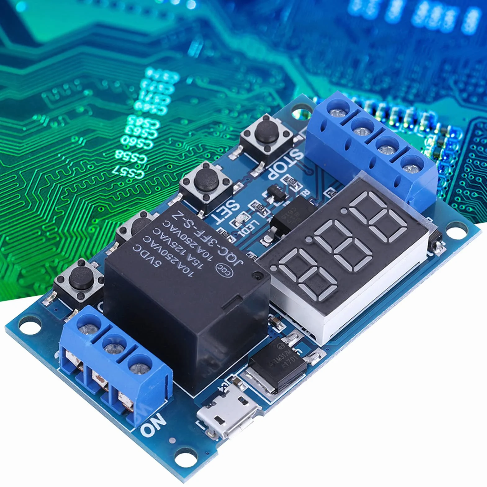 VOBOR DC 6-30 V moduł przekaźnikowy z czasem, opóźnienie włączania/wyłączania cyklu przekaźnika czasowego taśmy / wyświetlacz cyfrowy LED Micro USB 5 V do sterowania inteligentnym domem