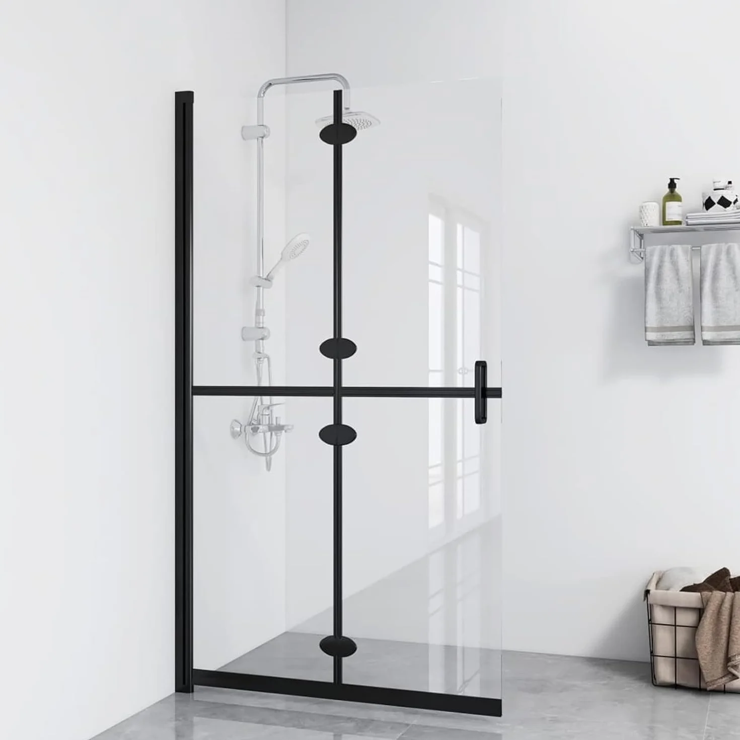 Składana ścianka Prysznicowa Typu Walk-in Tsparent Esg Szkło 90x190 Cm, Wanna Elosure, Panel Prysznicowy, Ścianka Prysznicowa Elosure