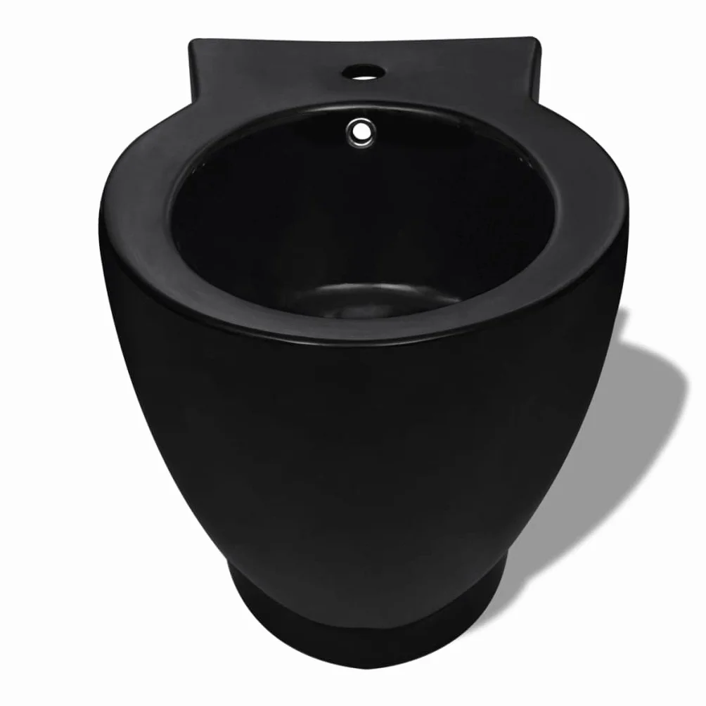 Czarny ceramiczny zestaw toaletowy i bidet - ładny