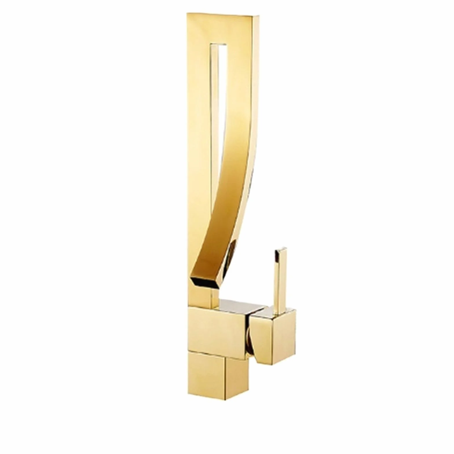 Bateria łazienkowa Kran Umywalka Kran Kwadratowy Torneira Baterie łazienkowe Czarny Nikiel Chrom i Zimne Miksery Mikser do umywalki stojącej(Gold)