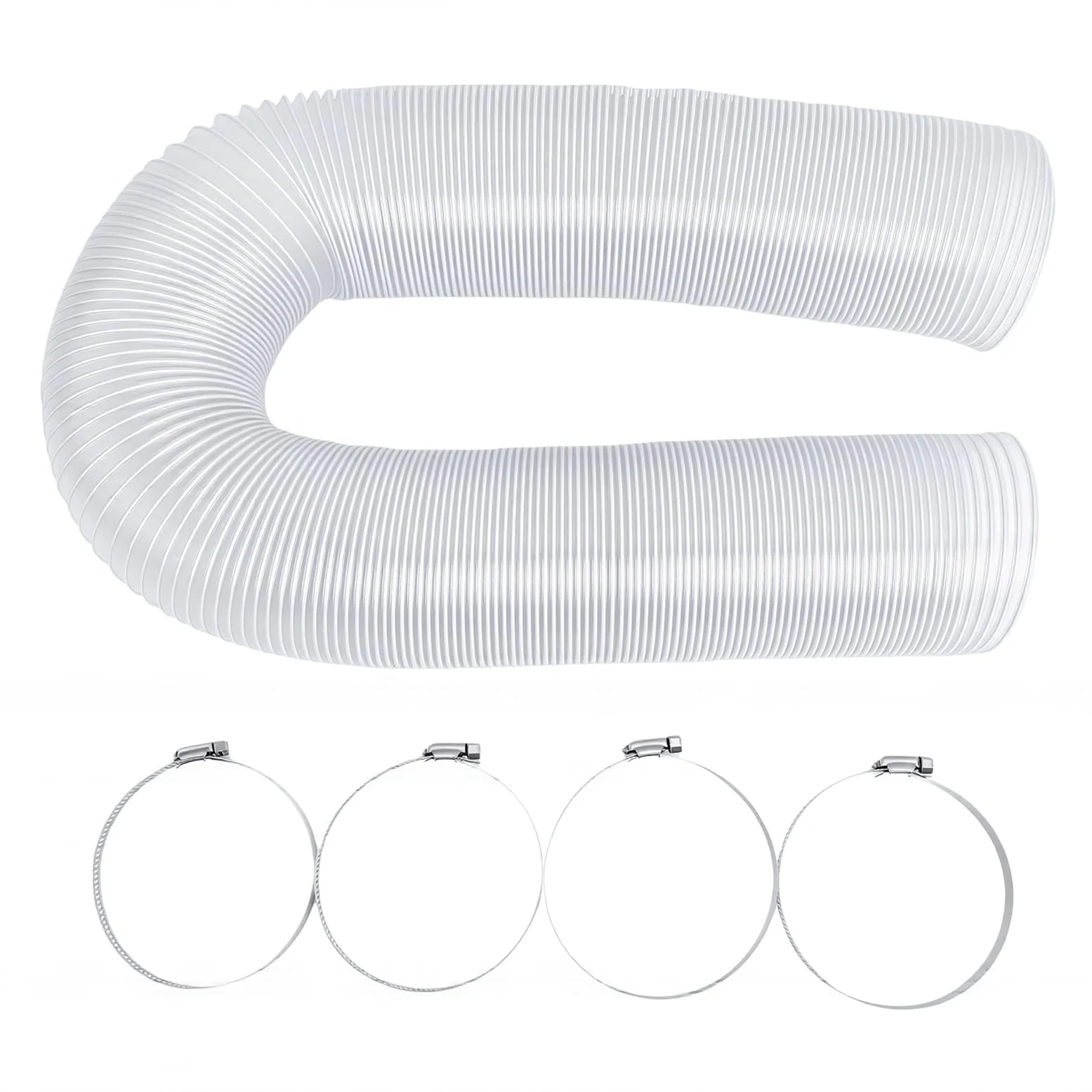 GOWENIC Wąż do Odsysania Pyłu Warsztatowego 6m X 10cm Przezroczysty PVC |Elastyczny wąż Ssący ze Zwojem z Drutu ze Stali Węglowej do Odpylacza Obróbki Drewna