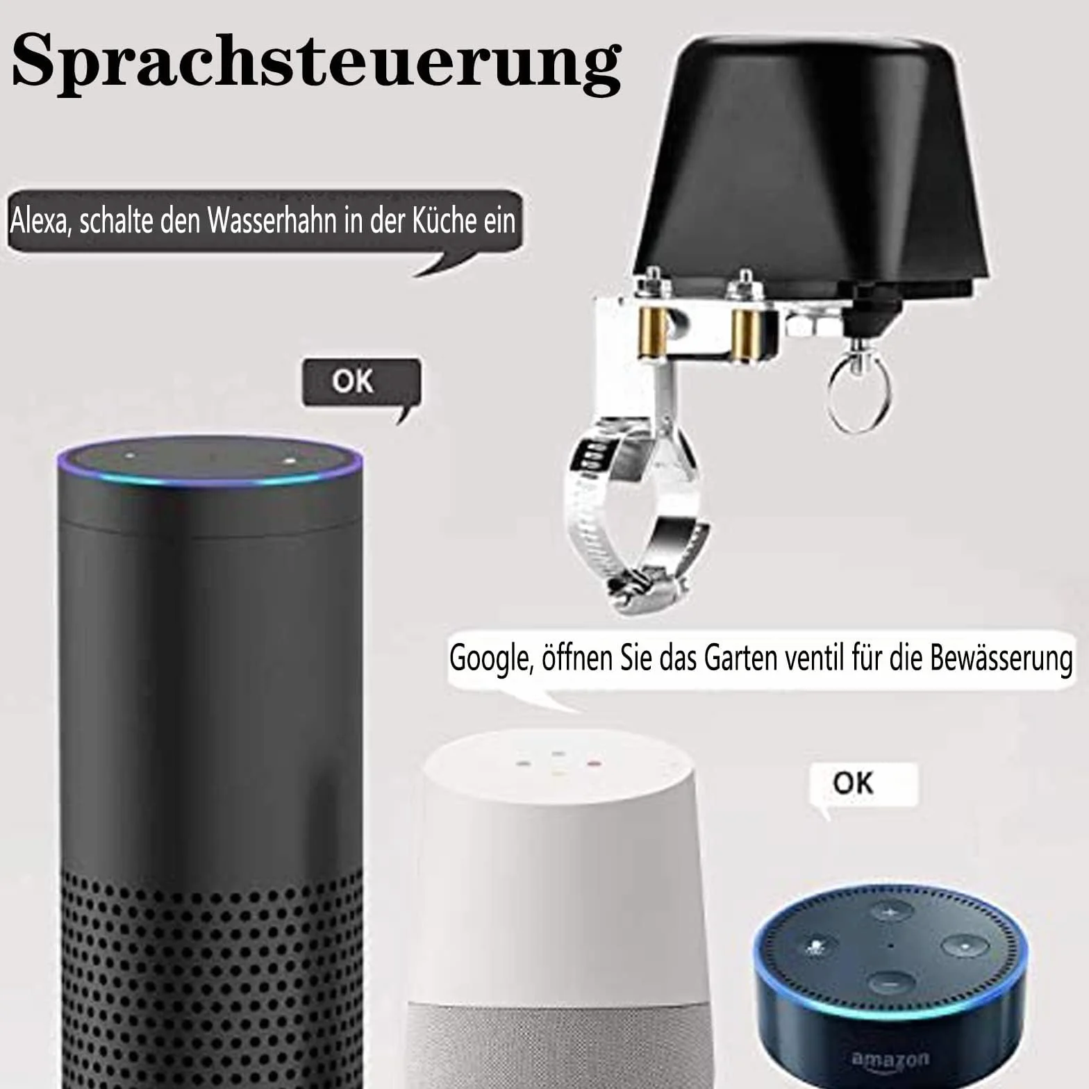 Jinvoo Zigbee inteligentny zawór wodny, automatyczny timer nawadniania, kompatybilny z Alexa i Google