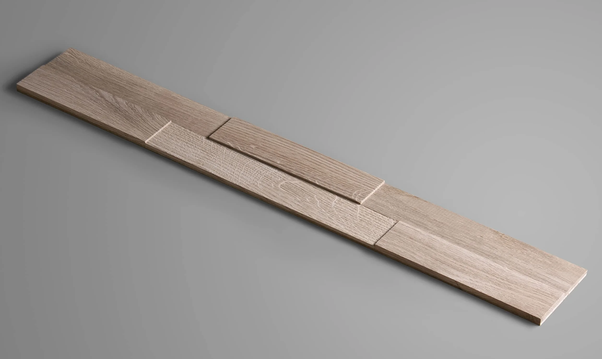 Okładzina ścienna z drewna 3D w naturalnym kolorze dębu, drewniane panele ścienne firmy Wooden Wall Design model EGO (1 m²)
