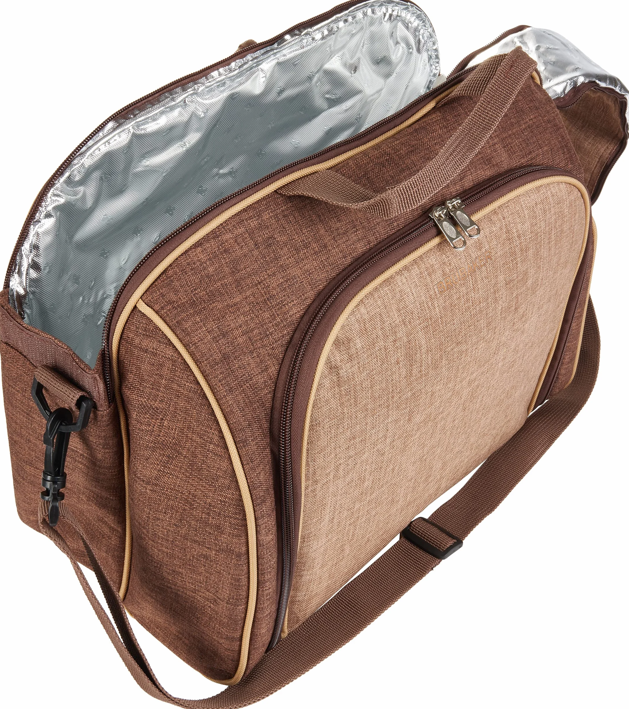Brubaker Torba piknikowa z komorą chłodzącą 38x30x21,5 cm brązowa