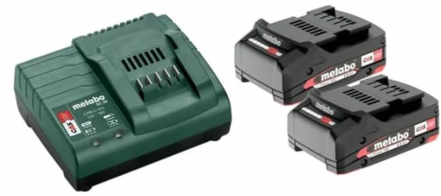 Metabo Zestaw podstawowy 2 x Li-ION 2.0Ah - 685161000 - Zestaw akumulatorów do wydajnego i szybkiego ładowania - baterie 18 V i ładowarka w zestawie
