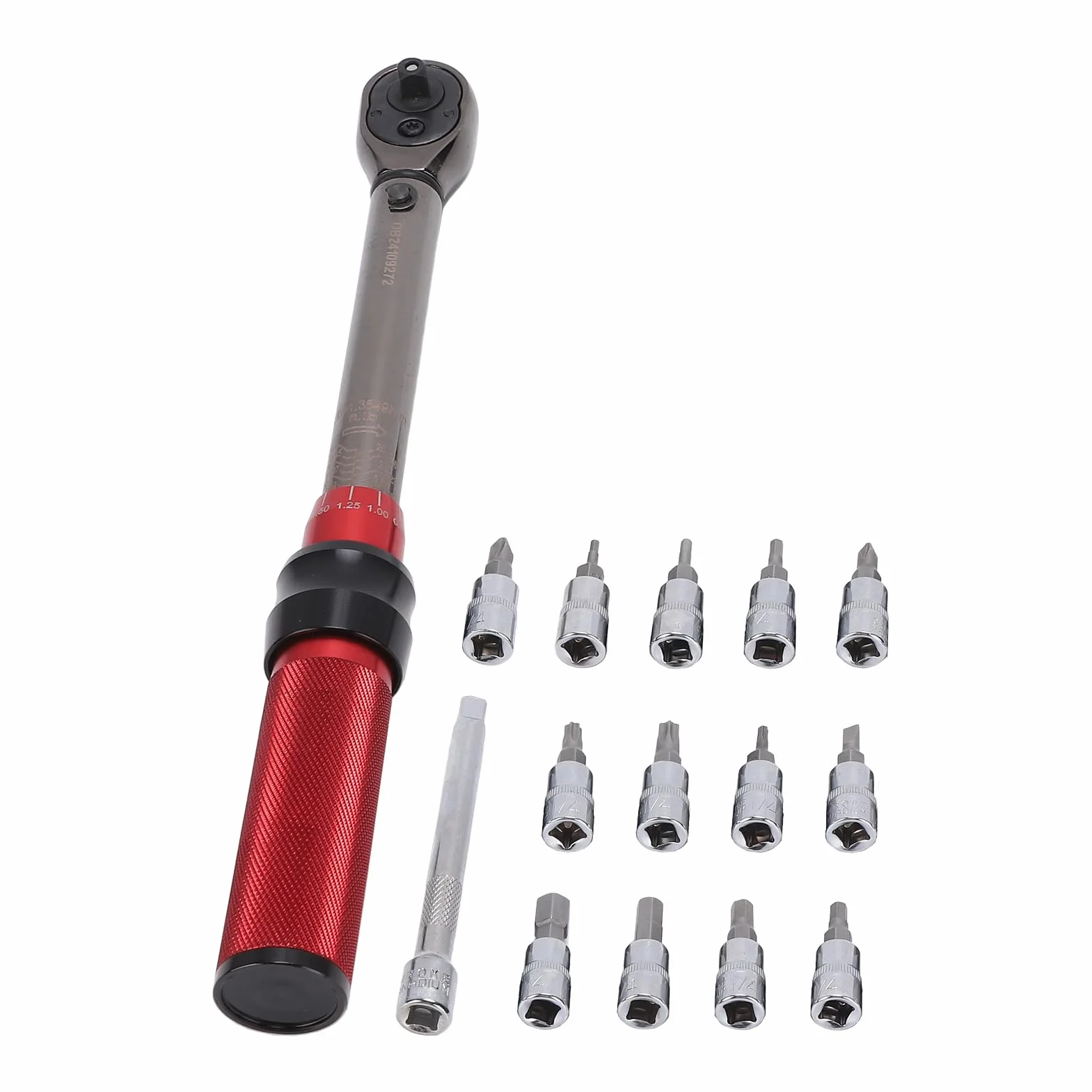 Jeffergarden Zestaw Kluczy Dynamometrycznych Click Zestaw 1 Kluczy Dynamometrycznych z Napędem 4 Cali od 2,5 do 30 Nm z dwustronną grzechotką o 72 Zębach CR V Stal i Aluminium do Rowerów E Bike