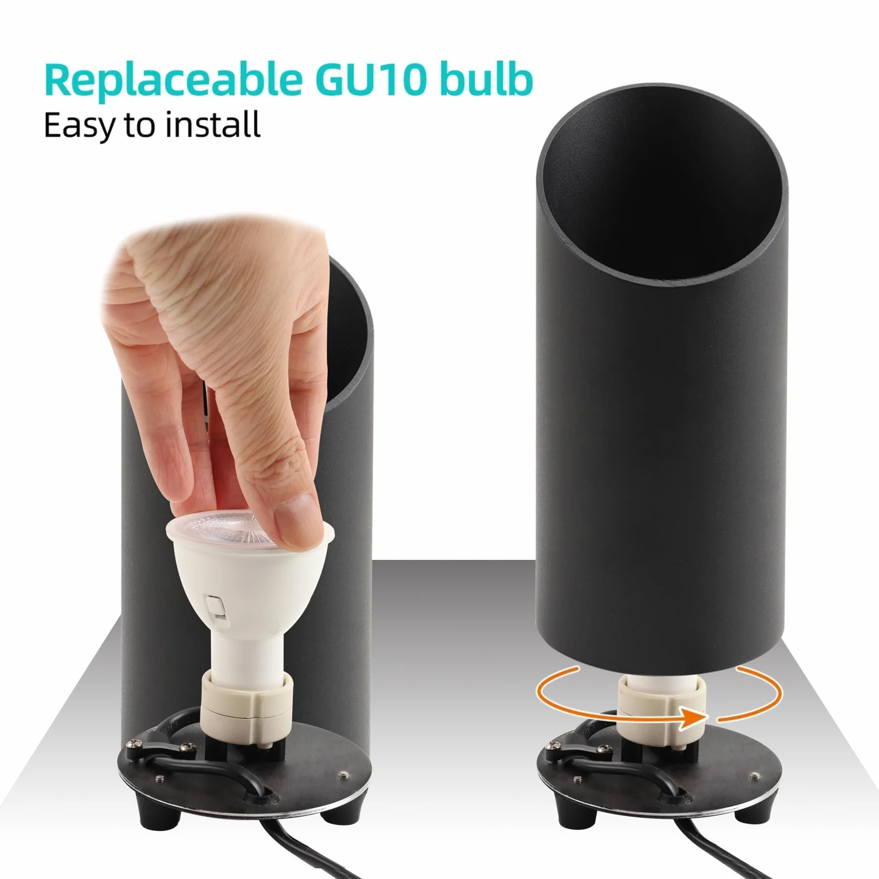 Uplight lampa podłogowa LED, czarna, z przełącznikiem nożnym, oświetlenie pośrednie, do salonu, 3 temperatury barwowe, lampa LED GU10, 6 W, 700 lm