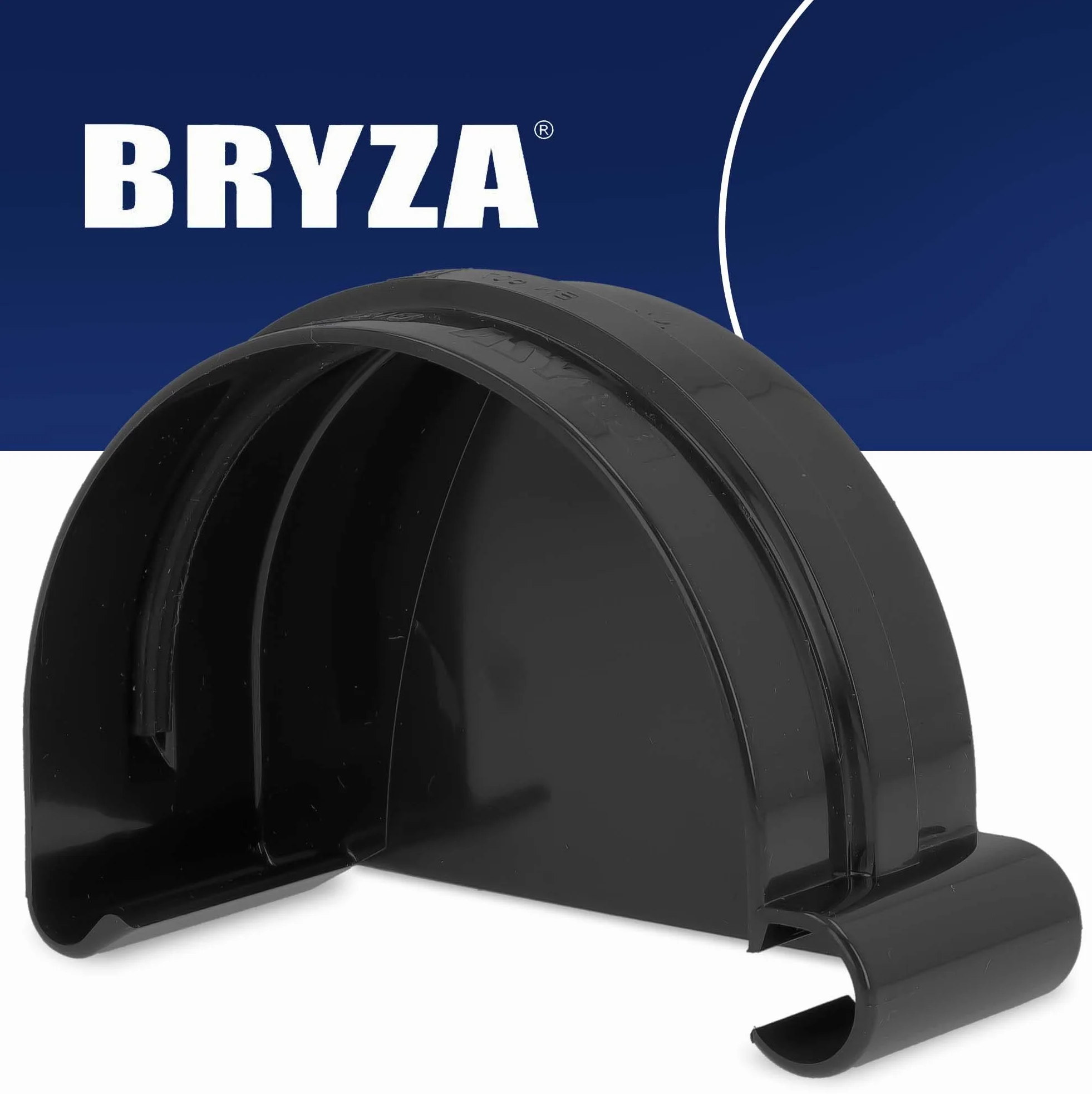 Denko Lewe Zamykające Rynny Zaślepka Zamykająca PCV 125 mm Półokrągła Czarna Końcówka Rynny Dachowej Korek Do Rynny Solidna Zaślepka Rynnowa Z Materiału Sztucznego