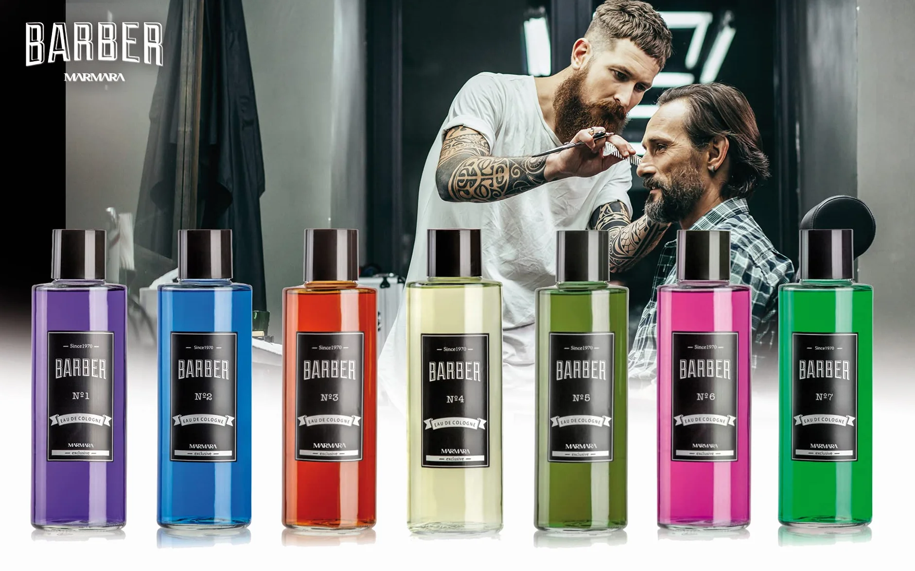 BARBER MARMARA No.13 Eau de Cologne męska Splash Deluxe w szklance Flacon 1 x 400 ml - After Shave Men - Woda zapachowa - Woda po goleniu - Odświeża chłodzi - zapach męski - dezynfekujący alkohol 70°