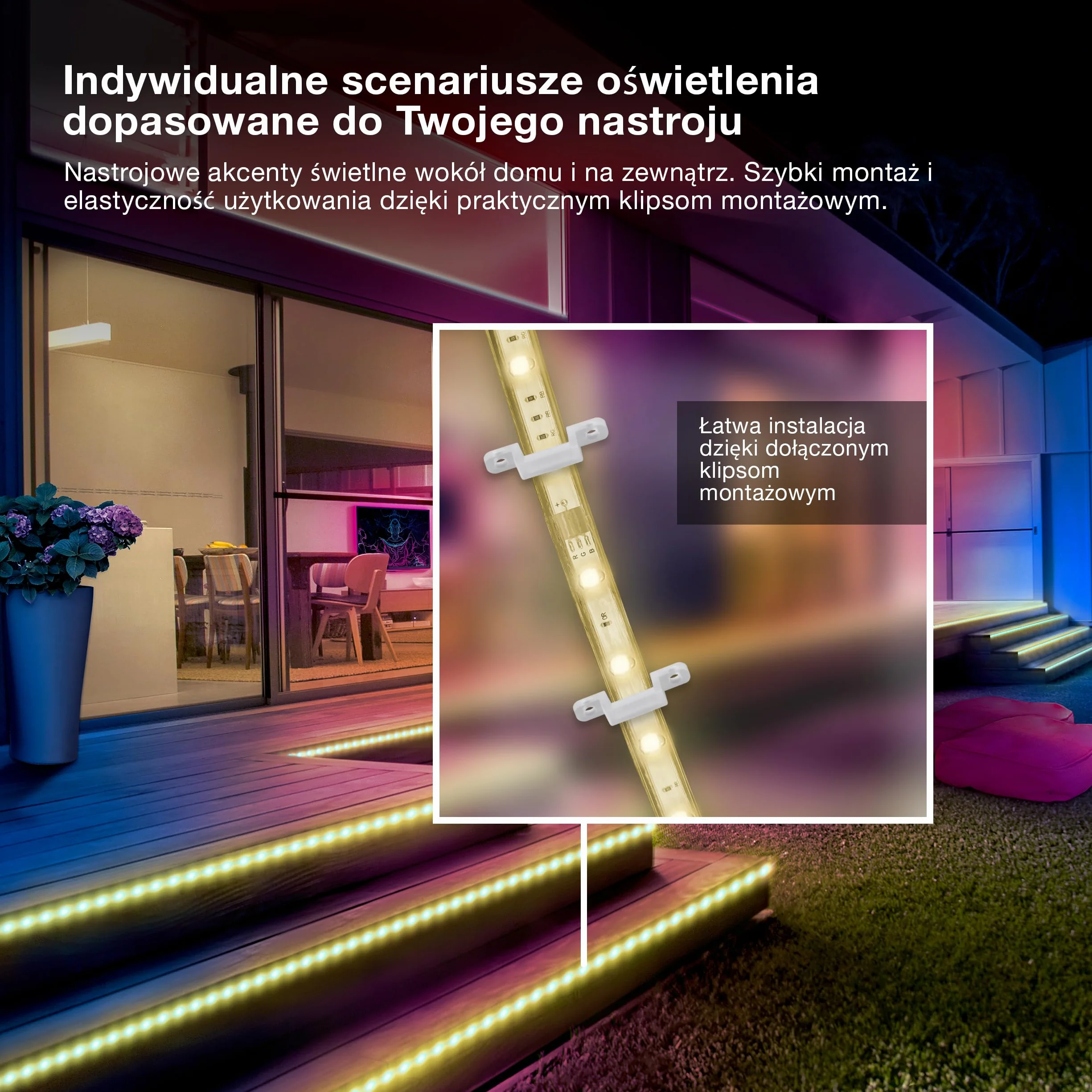 OSRAM Taśma LED Outdoor Flex RGB 15M IP65, w tym pilot zdalnego sterowania, możliwość przedłużenia do 50 m, z bębnem kablowym, kablem połączeniowym, akcesoriami
