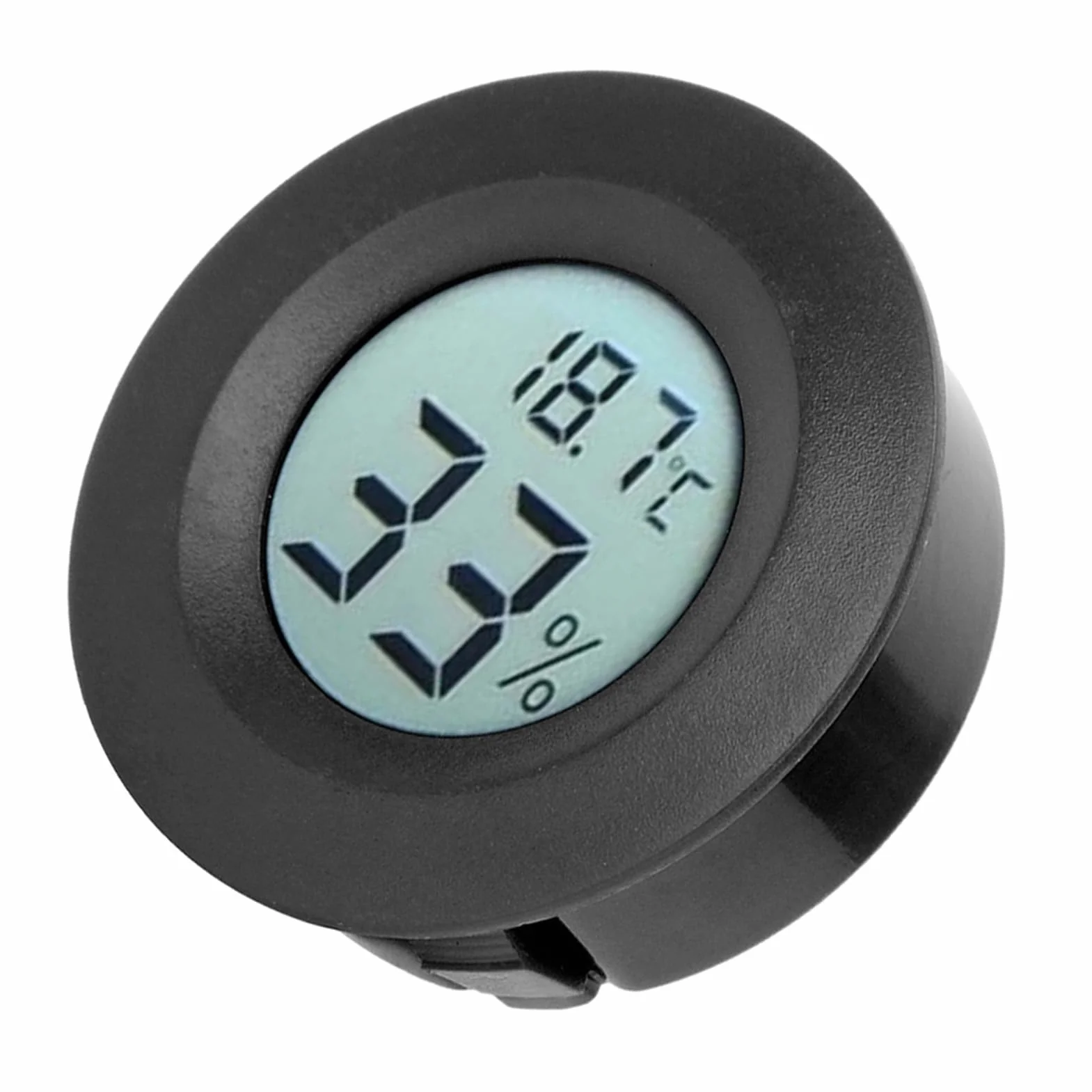 Cyfrowy termometr LCD Higrometr wilgotności Temperatura Miernik wewnętrzny do szafek chłodniczych ABS 45x14 (Black)