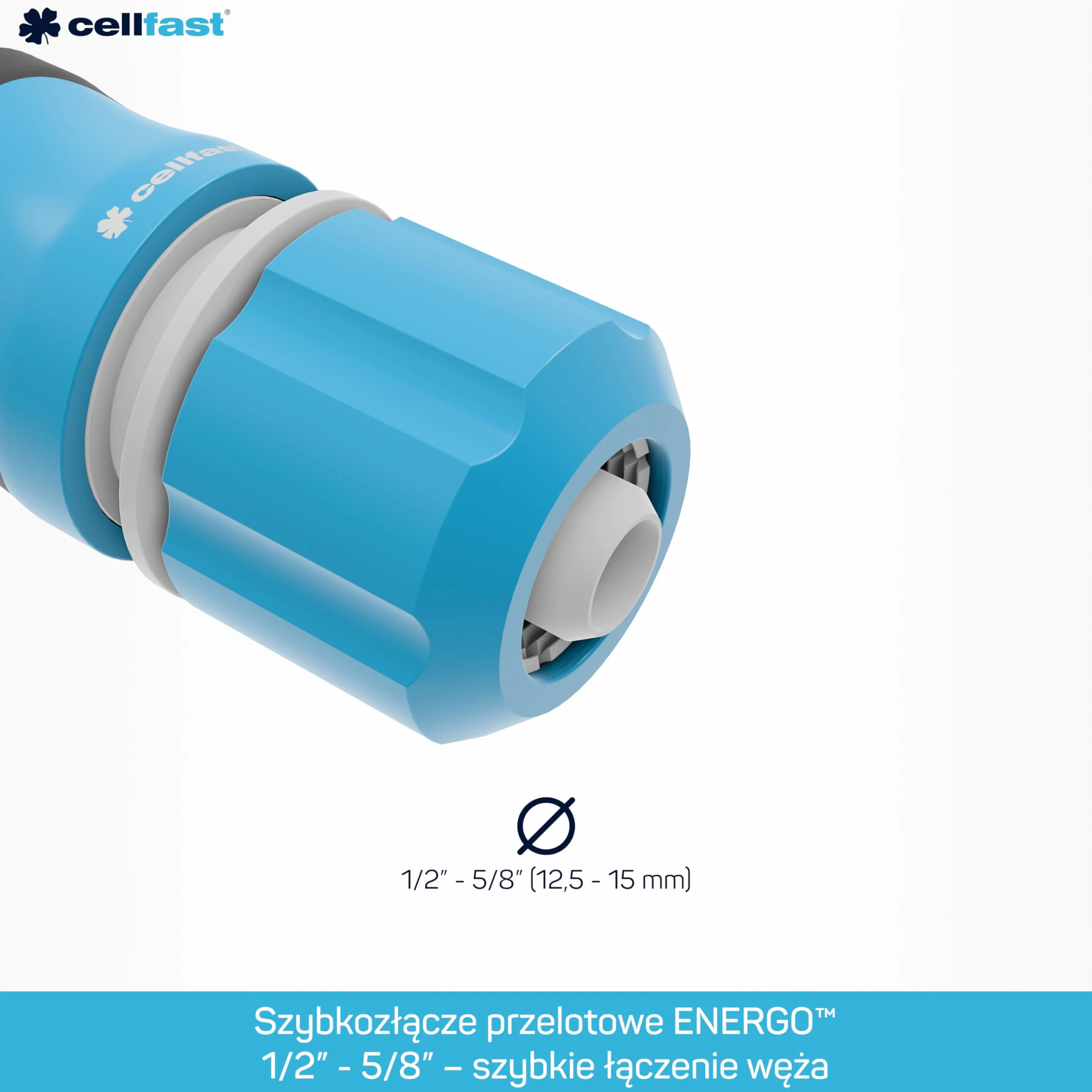 Cellfast Szybkozłącze ENERGO™ 1/2" 5/8" do węża ogrodowego PC/ABS