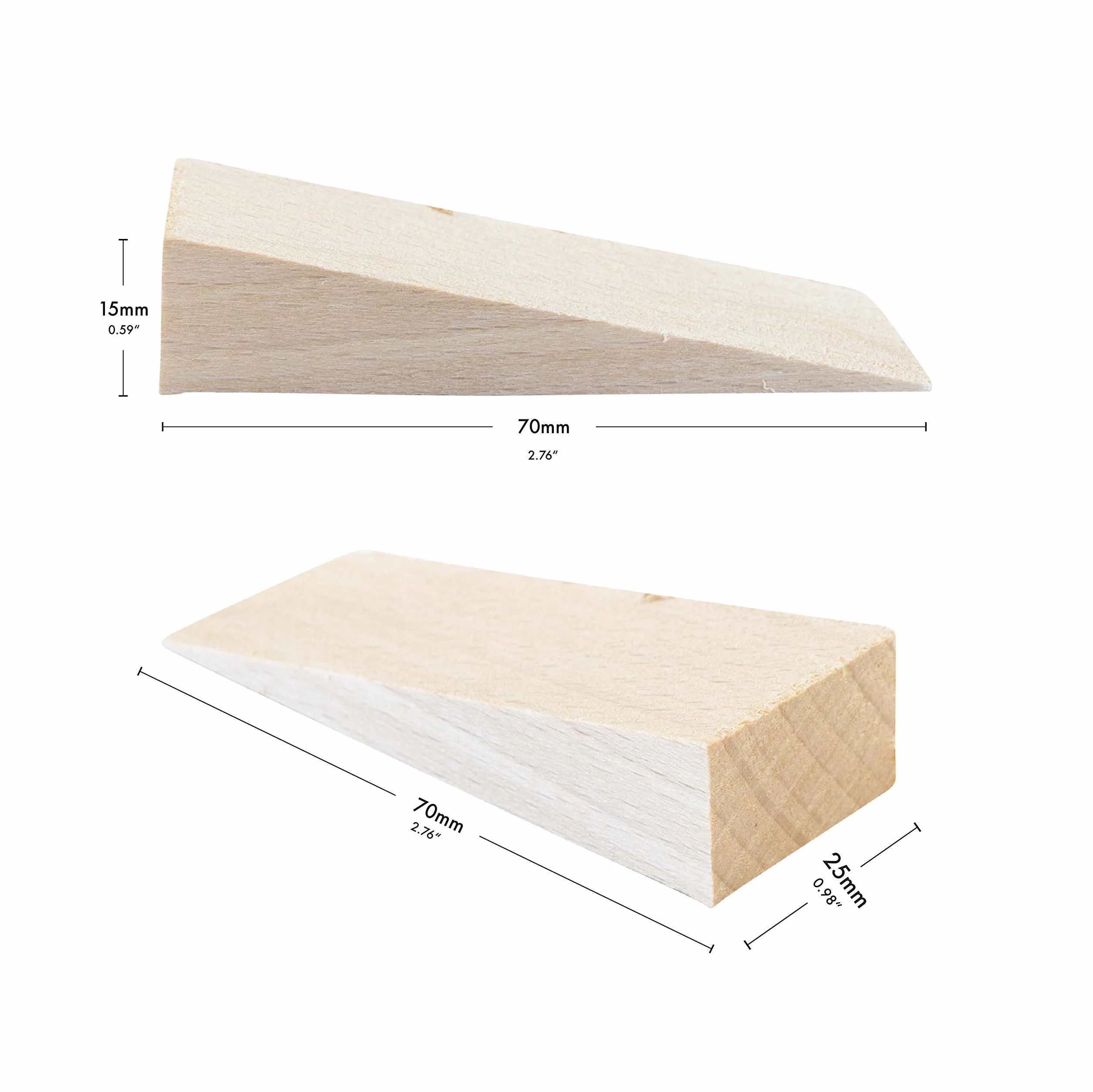 haggiy Kliny z twardego drewna – kliny z naturalnego buku (dł. x szer. x wys.) 70 x 25 x 15 mm (10 szt.)