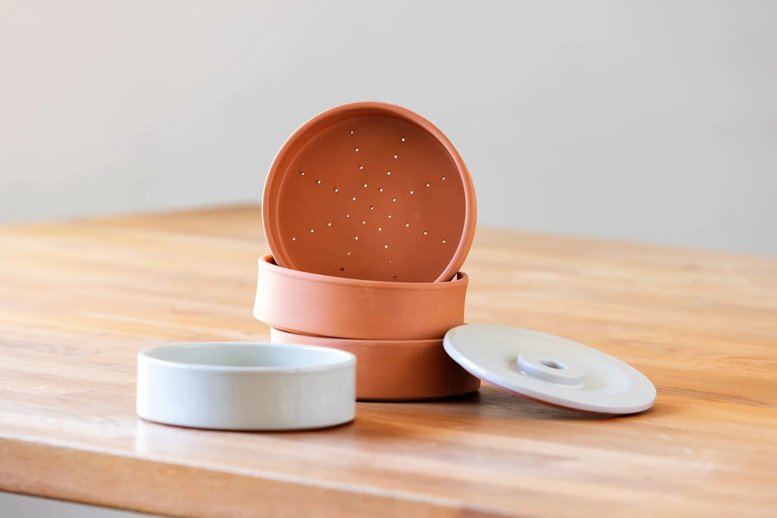 Artcook 3 w 1 naturalny kolor ceramiczny kiełkowy | uprawa nasion i kiełków w domu | naturalna terakota, łatwa do mycia, nadaje się do mycia w zmywarce