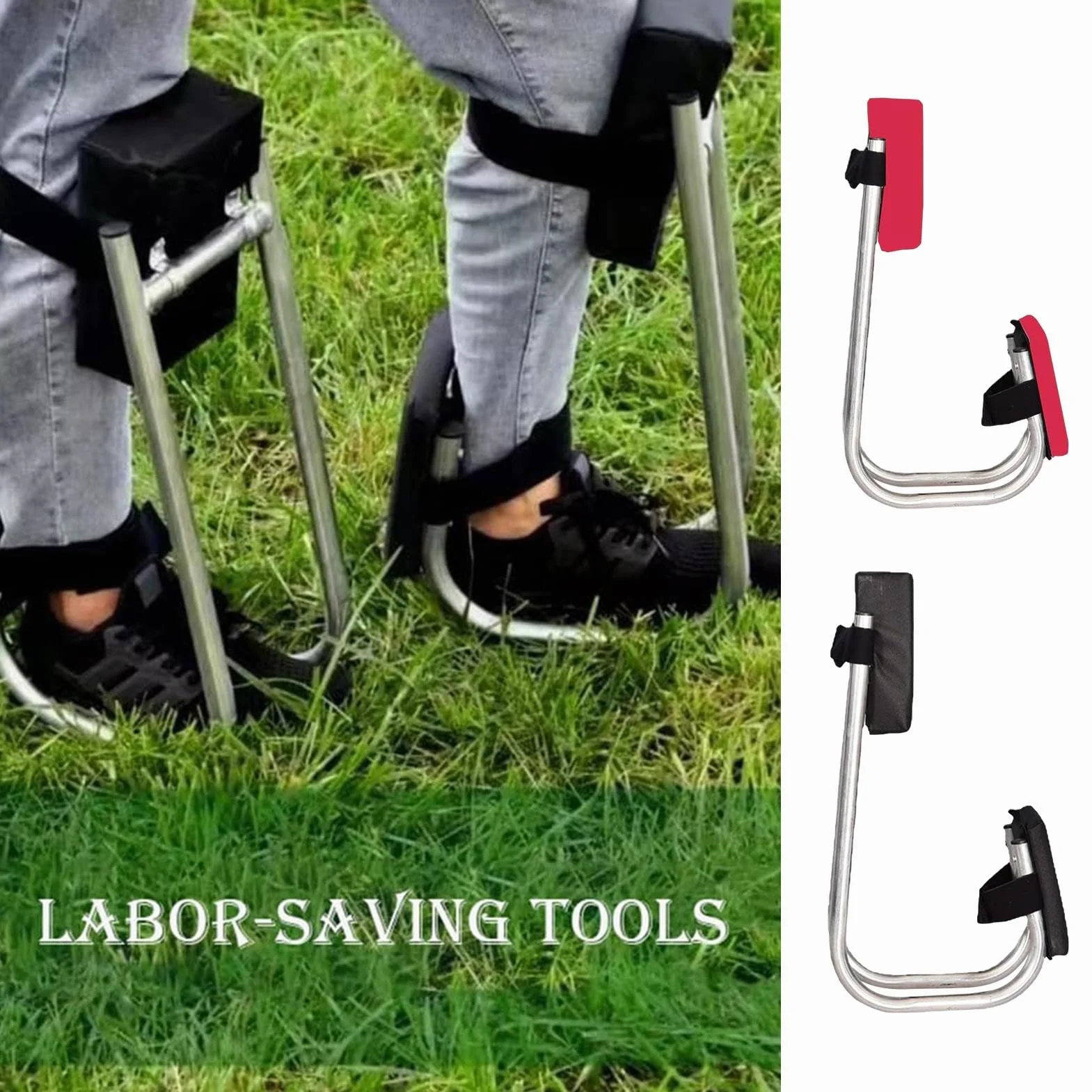 Ergonomiczne siedzisko kolanowe do ogrodu z paskiem, ochrona kolan i podparcie kostki