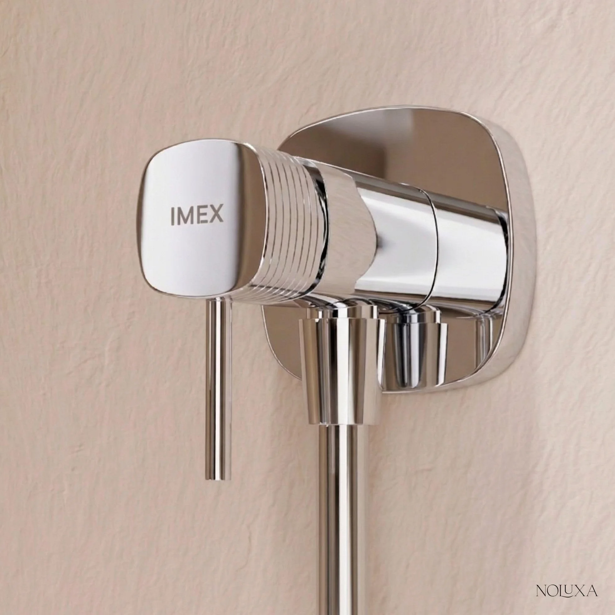IMEX - prysznic bidetowy z ciepłą i zimną wodą, chromowany kran do zabudowy do toalety, higieniczna jednouchwytowa głowica prysznicowa do toalety, zamiennik kranu bidetowego, seria Firenze