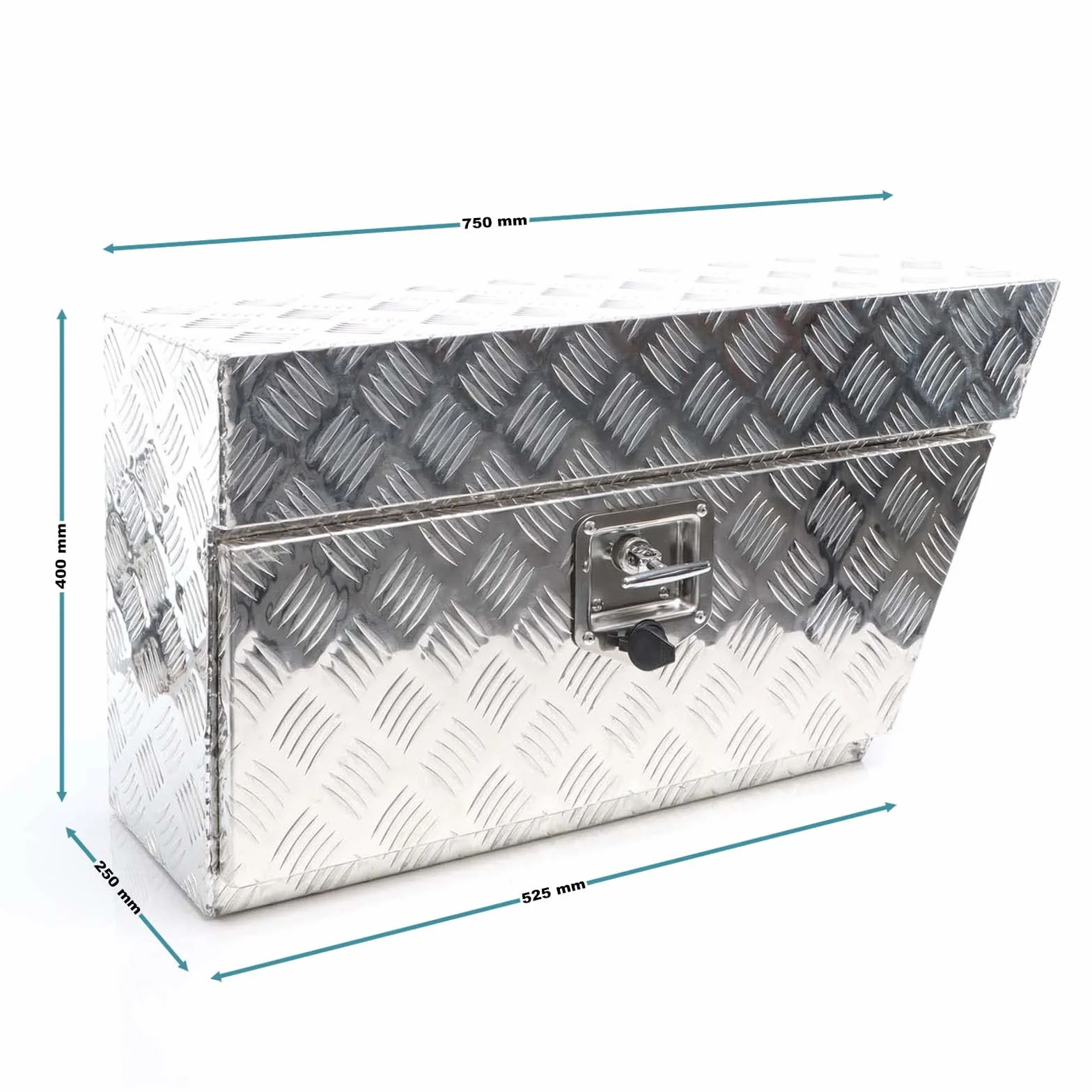 XPOtool aluminiowy schowek prawy 75x25x40 cm / 6 kg do 60 L / 40 kg solidny do samochodów, przyczep, pojazdów użytkowych, solidny schowek i skrzynka narzędziowa