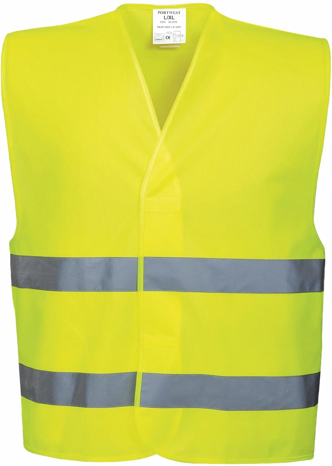 Lekka kamizelka odblaskowa C474-Y Basic żółty ostrzegawczy z zapięciem na rzepy