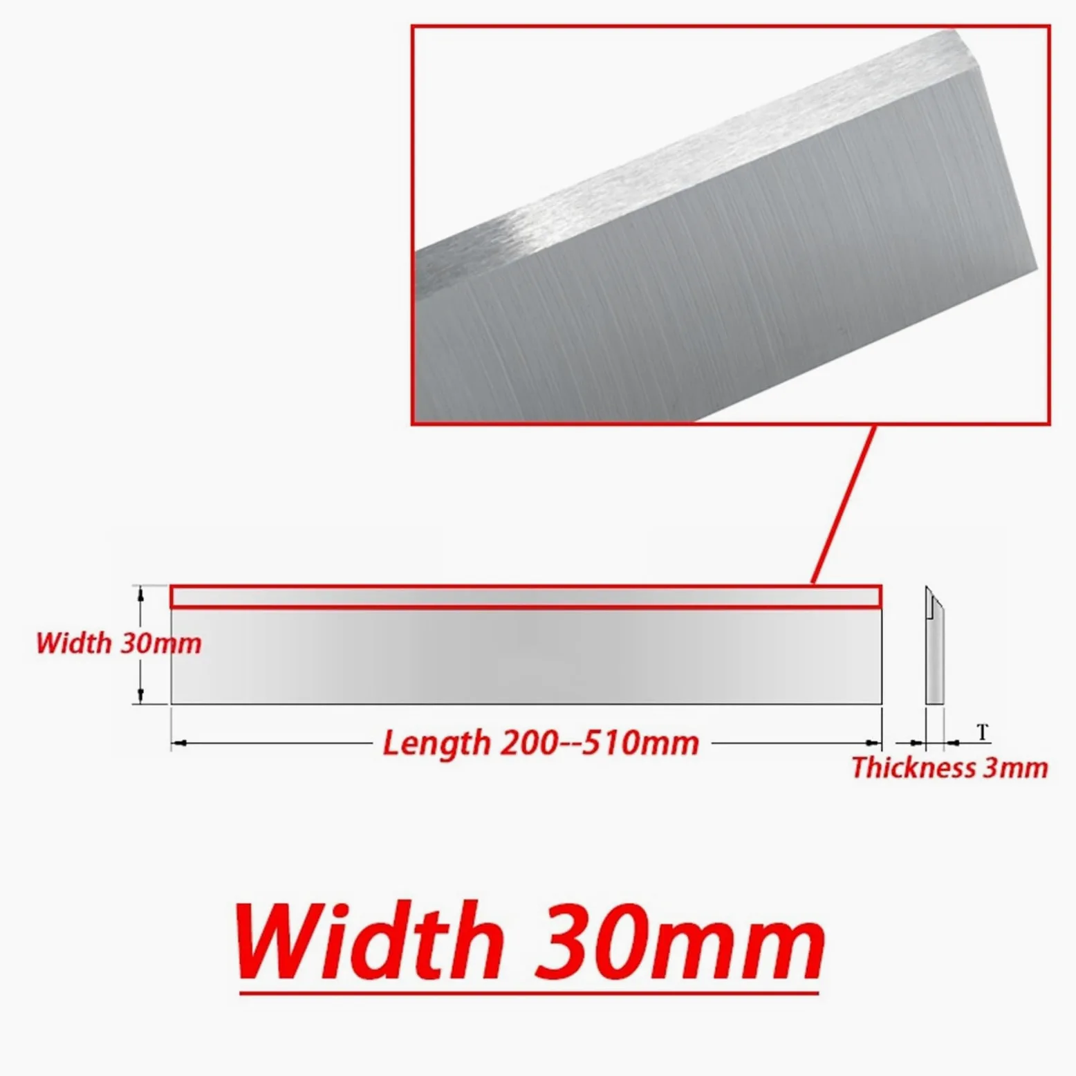 3 szt. 25mm 30mm HSS strugarki do drewna długość 150-510mm narzędzia do cięcia twardego drewna(Width 30mm,3Pcs Length 500mm)