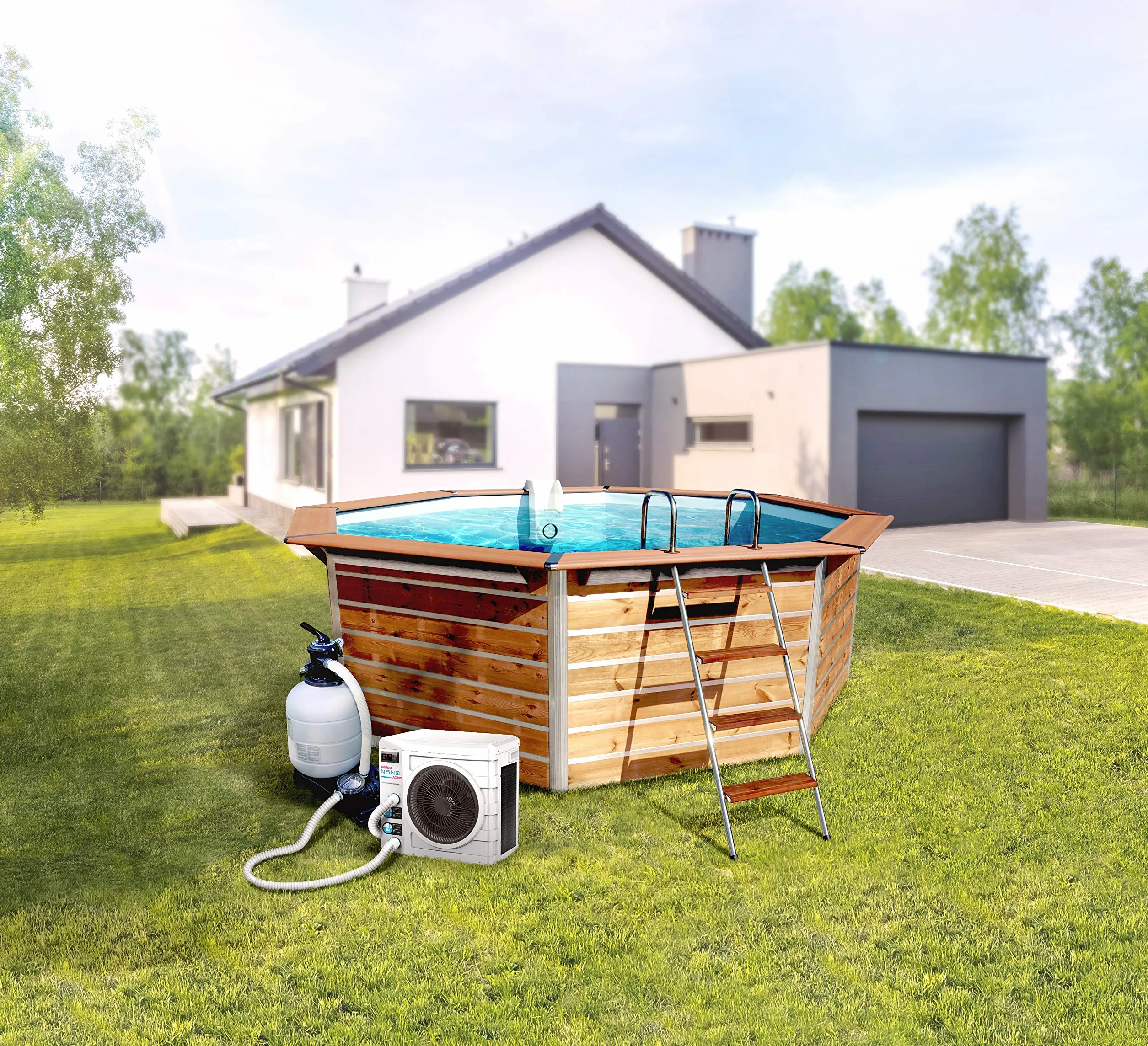 Poolex Nano 5KW Pompa Ciepła Biały Czarny 20-35m³