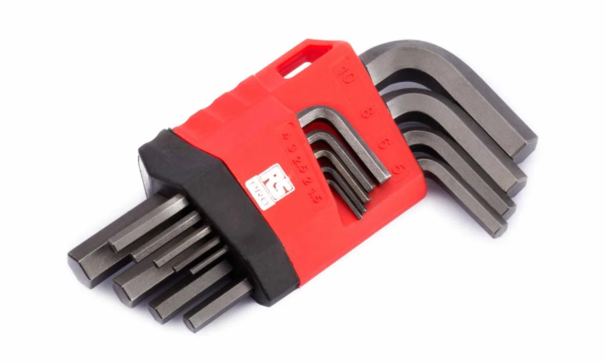 RS PRO Klucz imbusowy w kształcie litery L, stal CrV, zestaw 9-częściowy, 1,5 mm