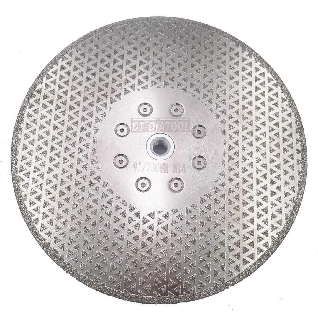 DT-DIATOOL Tarcze do cięcia i szlifowania diamentowego 9 cali / 230 mm x M14 dwustronna powlekana galwanicznie do płytek granitowych kamień marmurowy