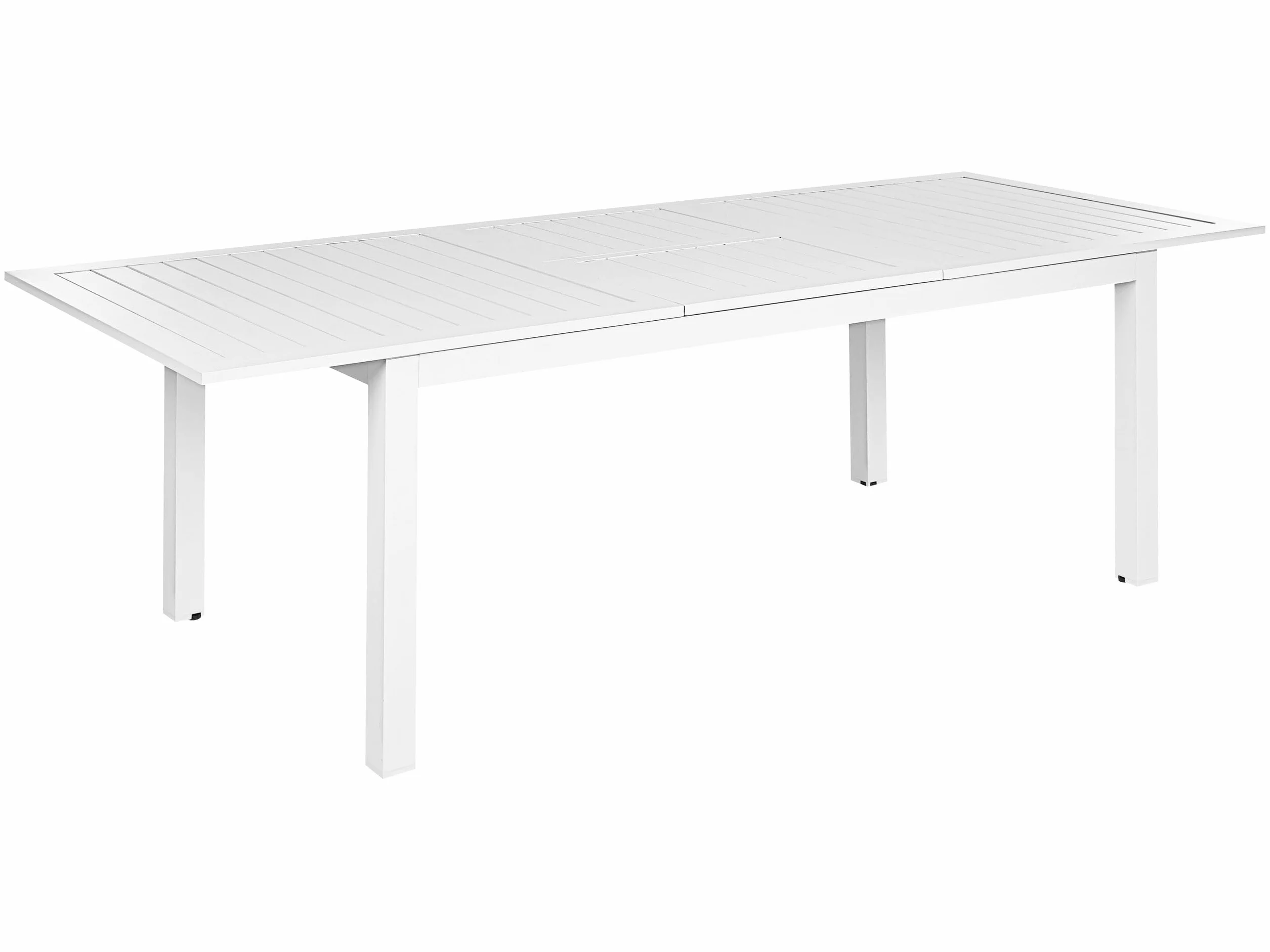 Stół ogrodowy rozkładany Skaloma 180/240 x 90 cm aluminium biały