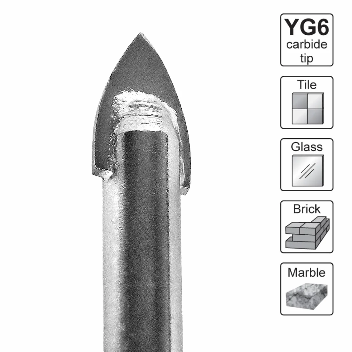 S&R Profesjonalny 2-częściowy zestaw wierteł diamentowych 10 mm, diamentowe wiertła do płytek i wiertła do szkła karbidowego, do twardej ceramiki, granitu, szkła, porcelany, płytek, gresu