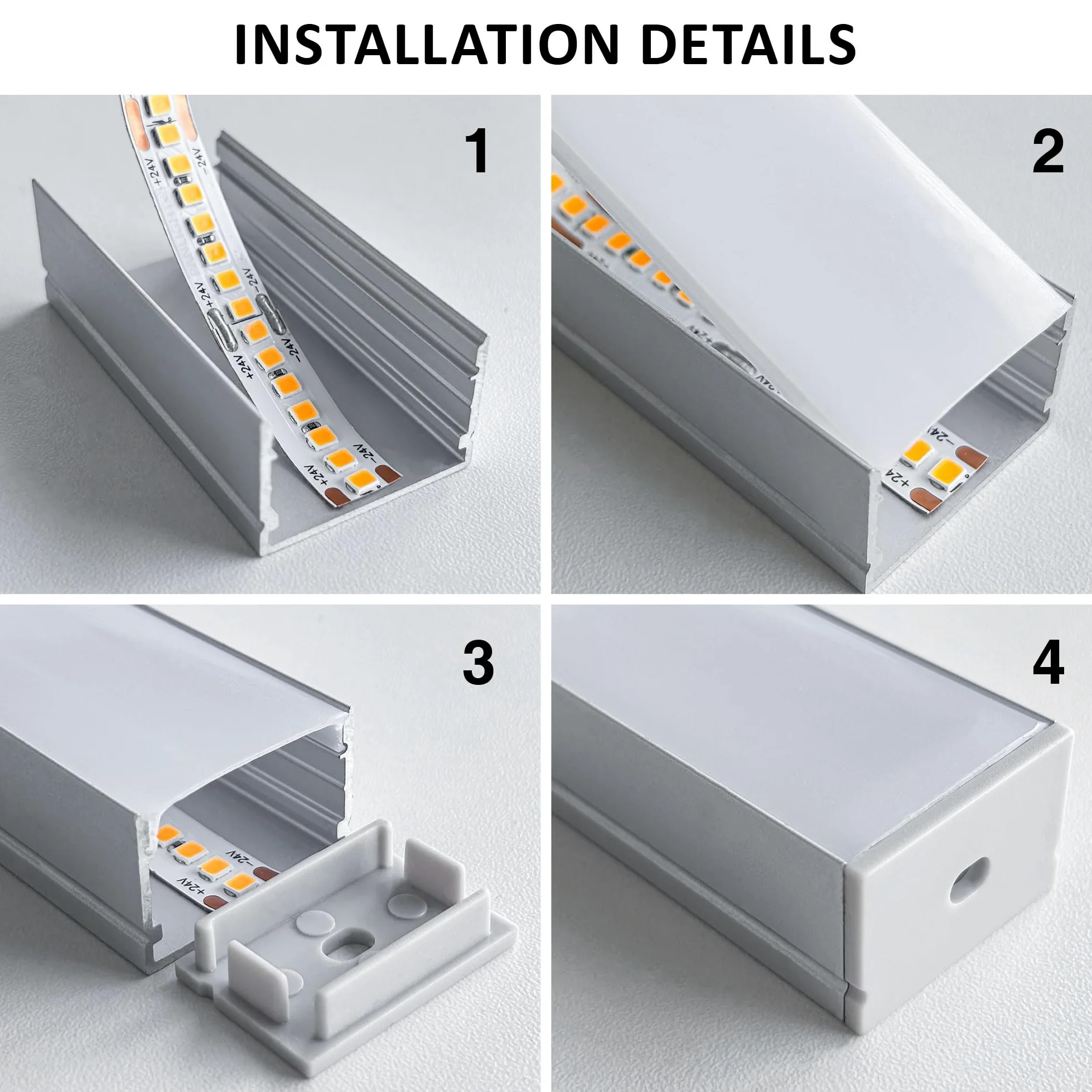 Shine Plus Profil aluminiowy do taśm LED, 15 x 2 m szyna LED, profil U z matową osłoną, maksymalne wymiary 17 mm, wymiary 19,7 mm x 10 mm.