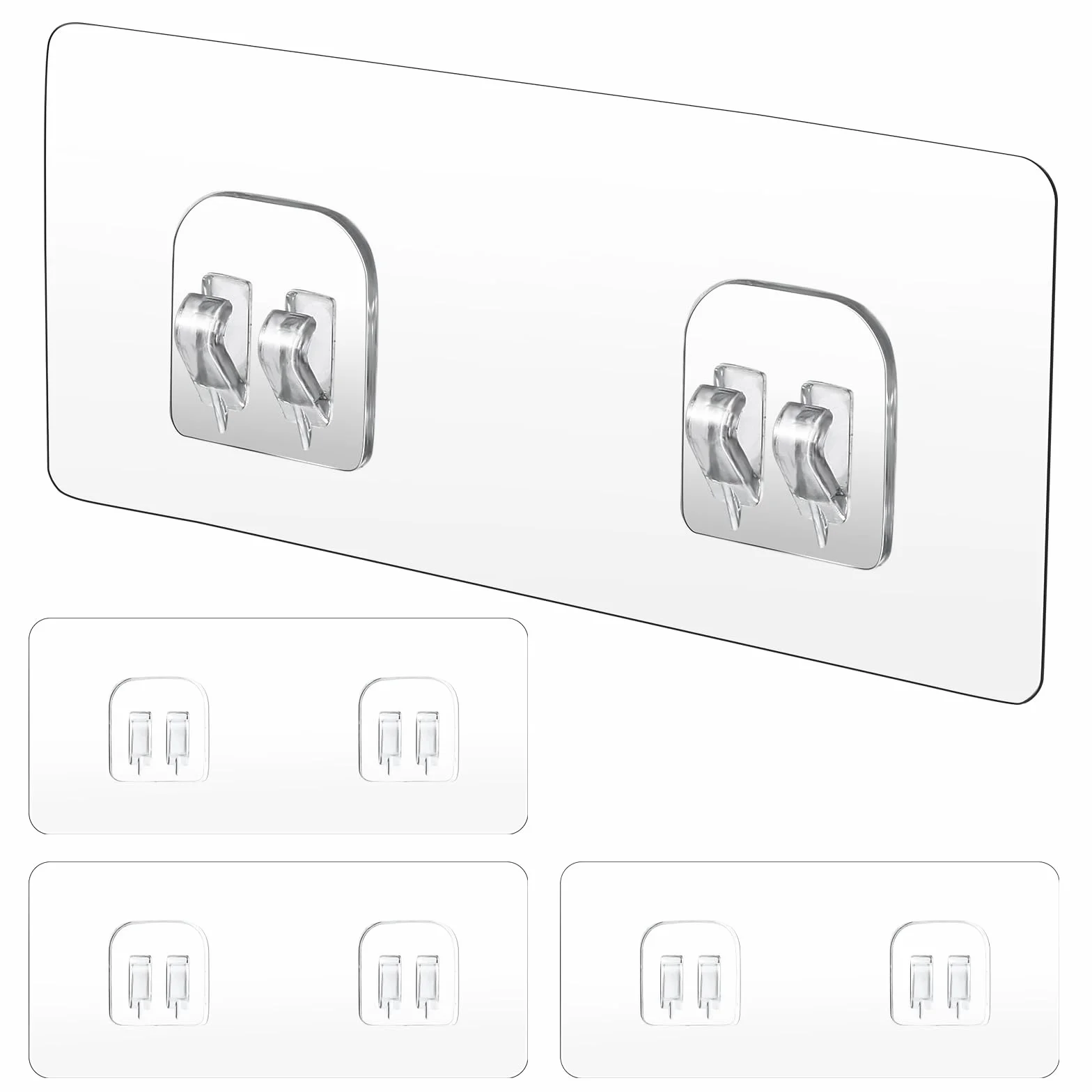 WY LIGHTING LEVEL 4-pak zamiennych naklejek samoprzylepnych do pojemnika prysznicowego, mocne samoprzylepne haczyki do narożnego pojemnika prysznicowego, półki łazienkowej, kosza, mydelniczki, wiszące
